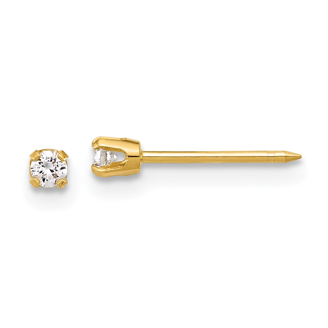 14k Polished Lab Grown Diamond Stud Post Piercing Earrings