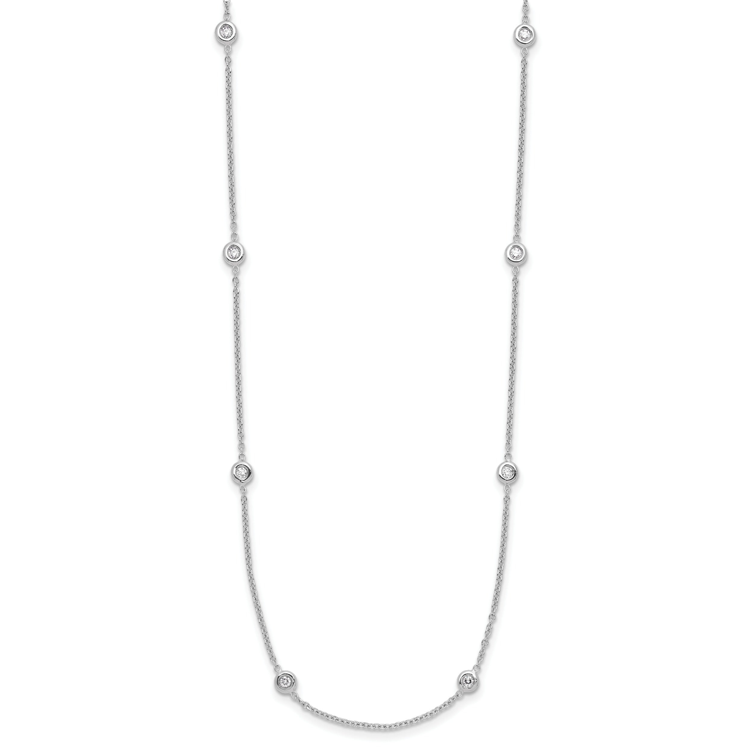 14K Gold Lab Grown Diamond 16 Inch Ten Station Necklace