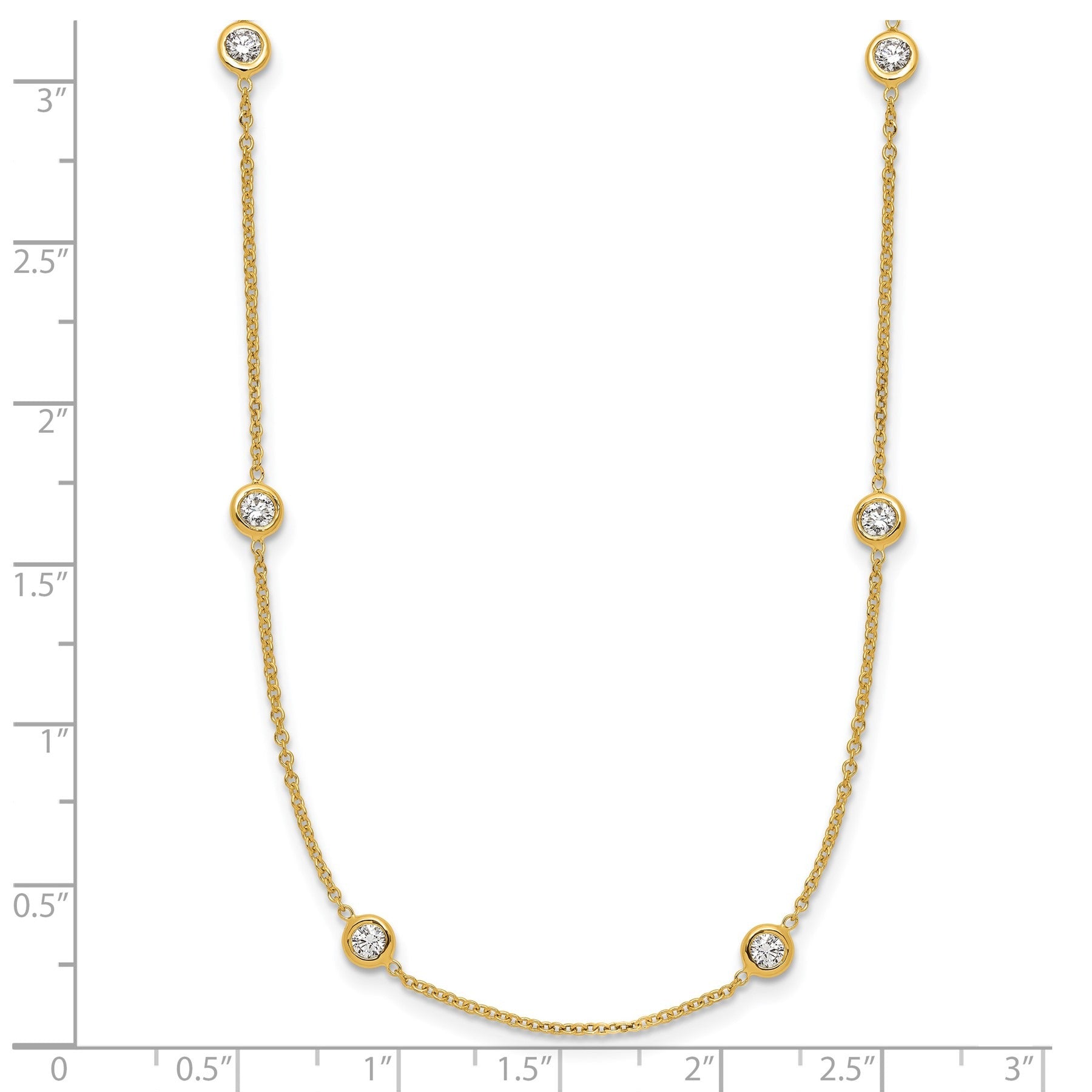 14K Lab Grown Diamond Twelve Station Necklace 1 ctw