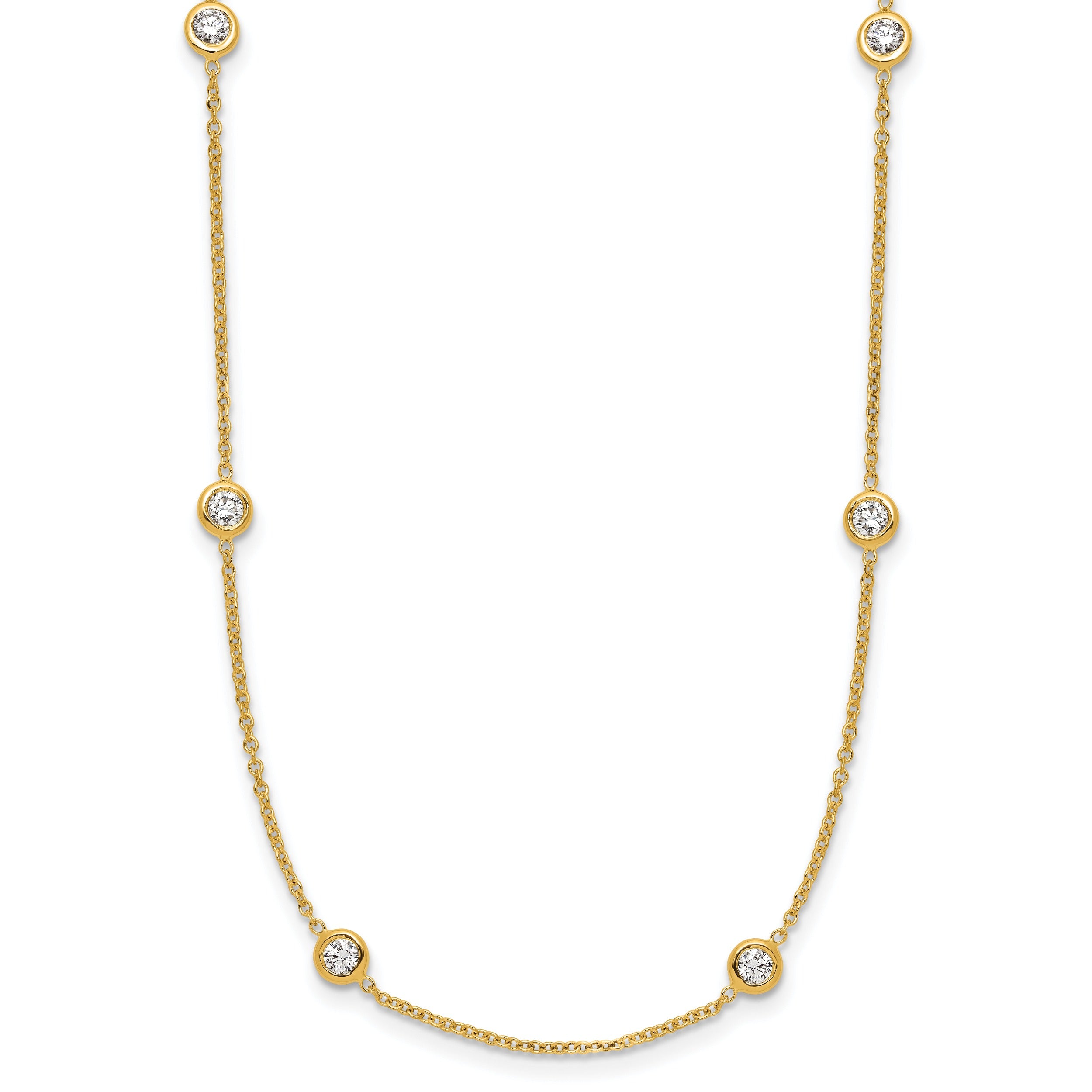 14K Lab Grown Diamond Twelve Station Necklace