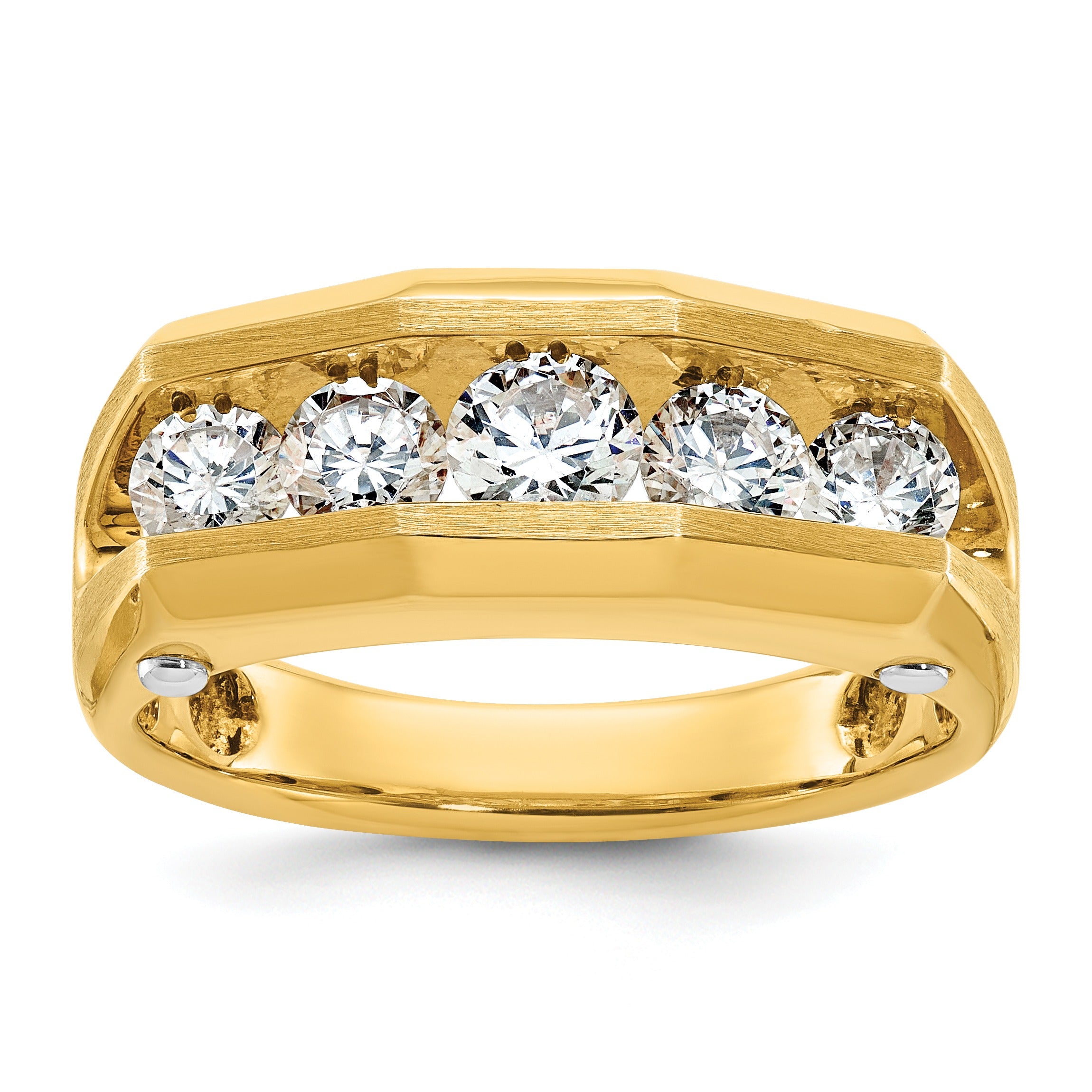 14k Gold 1 1/2 carat Lab Grown Diamond Five Stone Ring