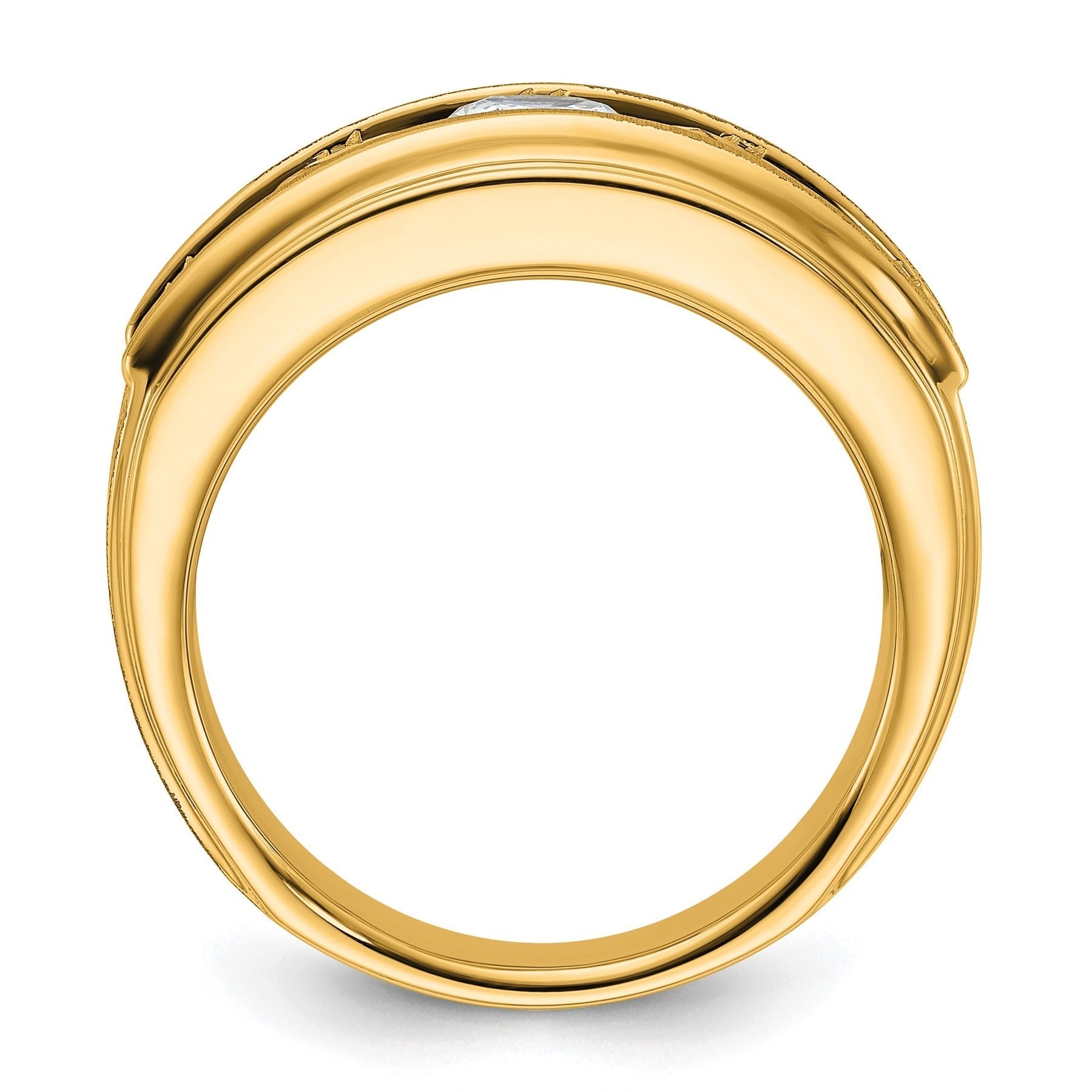 14k Yellow Gold 3 1/2 carat Lab Grown Diamond Five Stone Ring