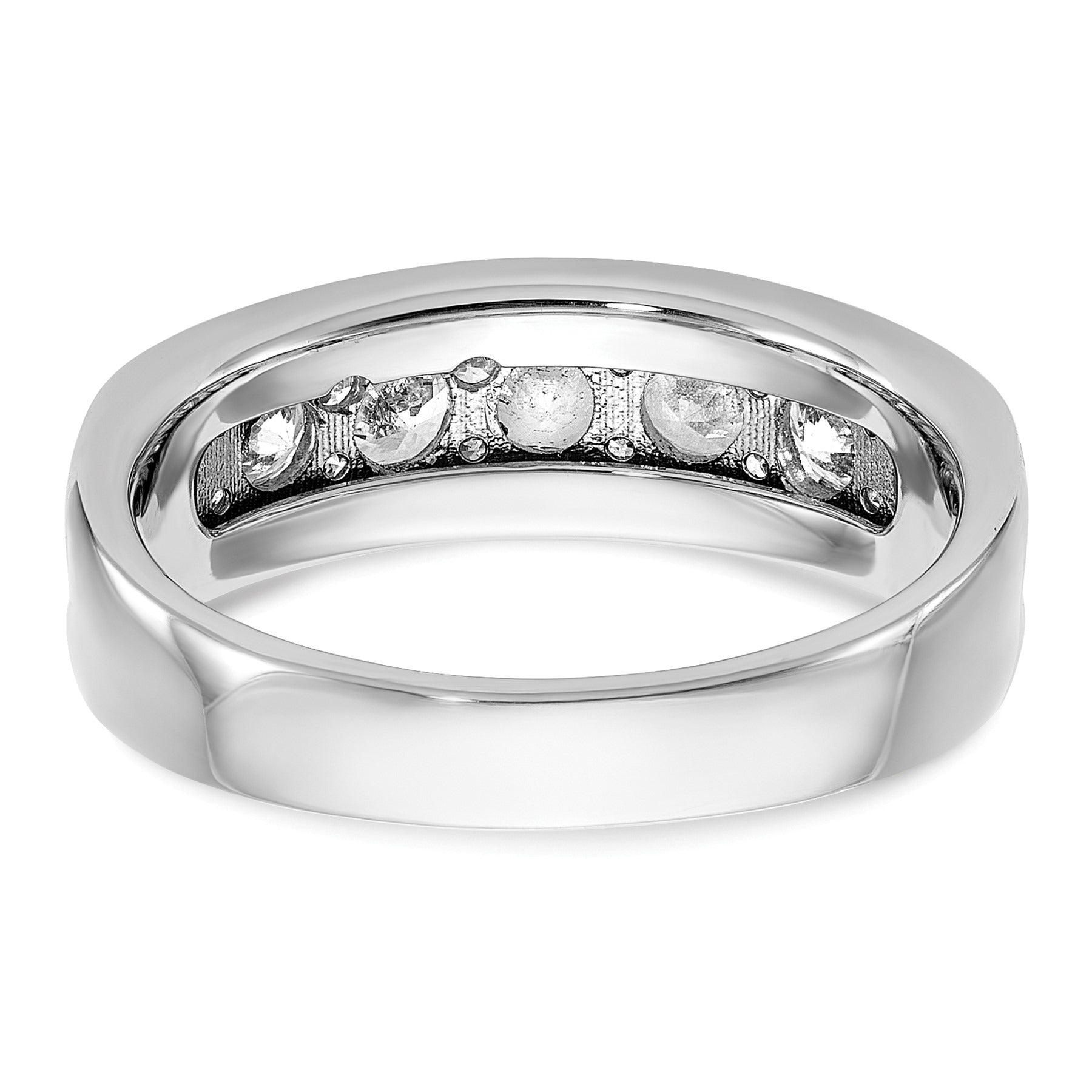14k White Gold 1 carat Lab Grown Diamond Seven Stone Men's Ring