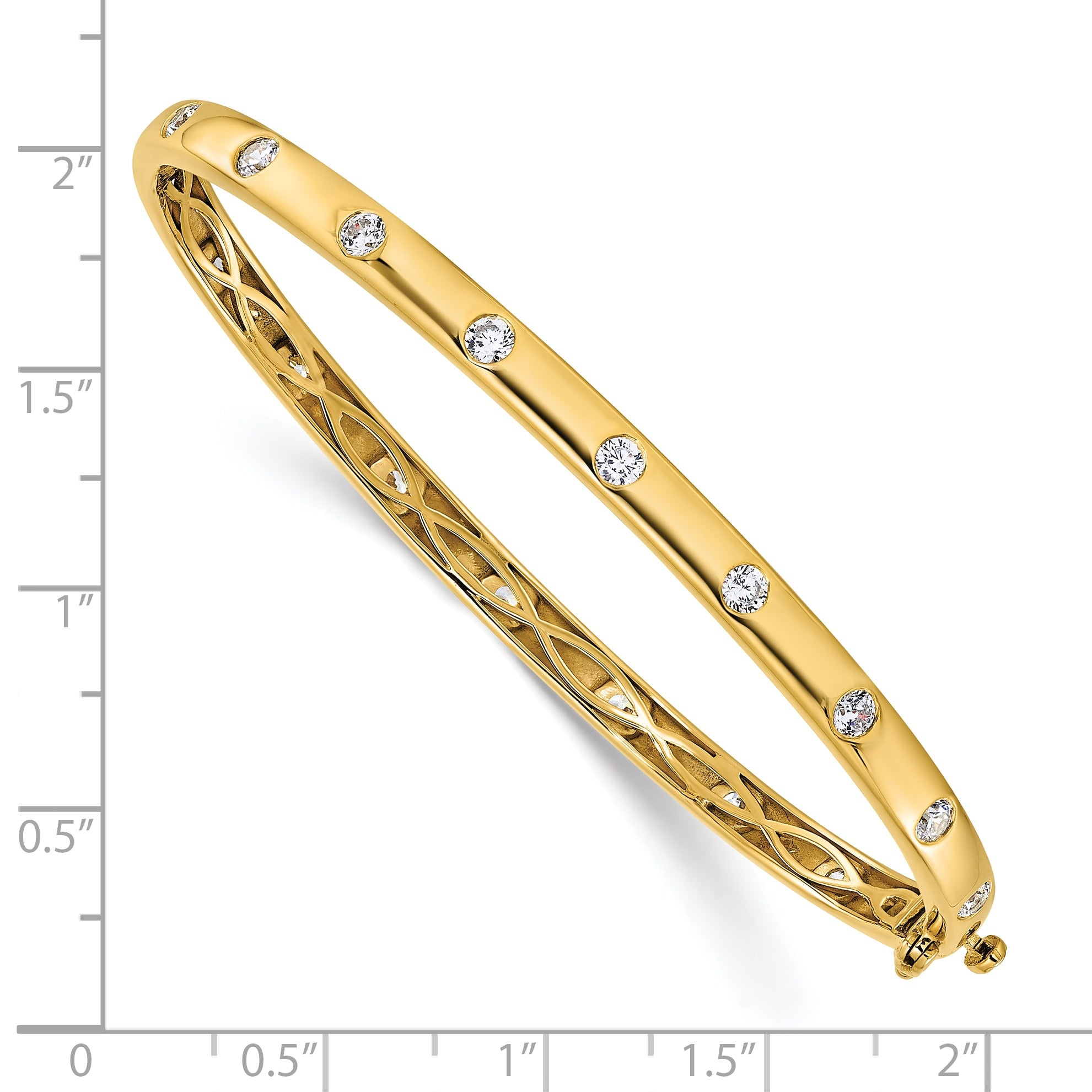 14k Yellow Gold 3/4 Carat Lab Grown Diamond Bangle Bracelet