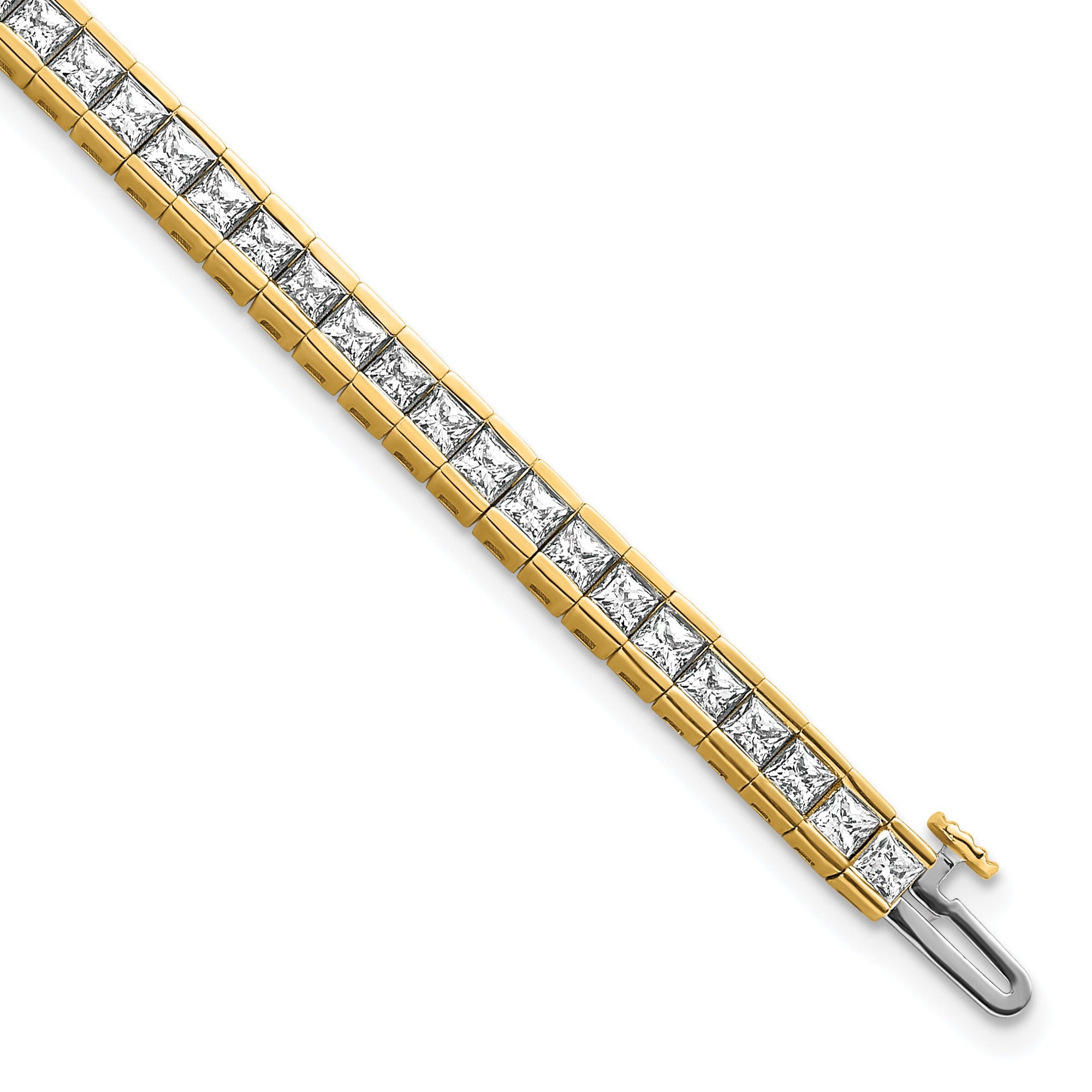 14k Yellow Gold 7 Carat Lab Grown Diamond Tennis Bracelet