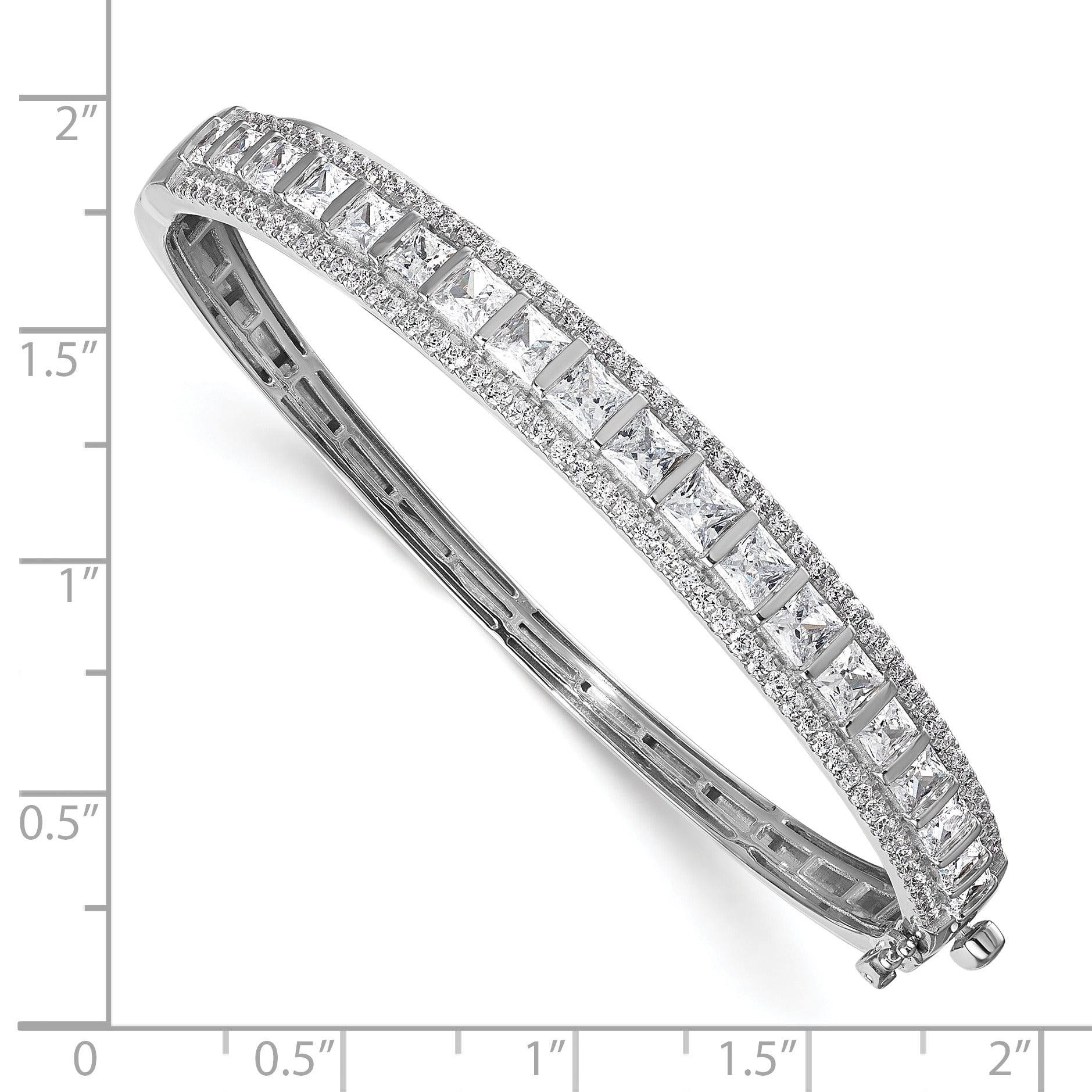 14k White Gold 5 carat Lab Grown Diamond Bangle Bracelet