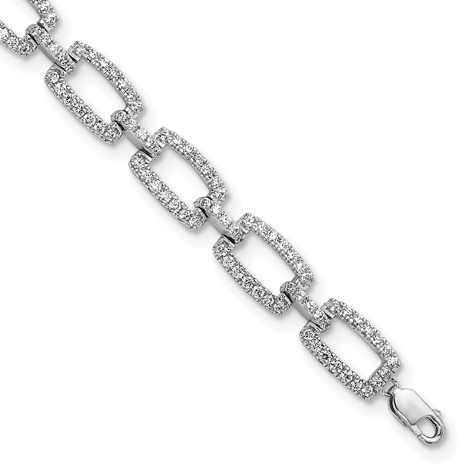 14k White Gold 5/8 Carat Lab Grown Diamond Link Bracelet