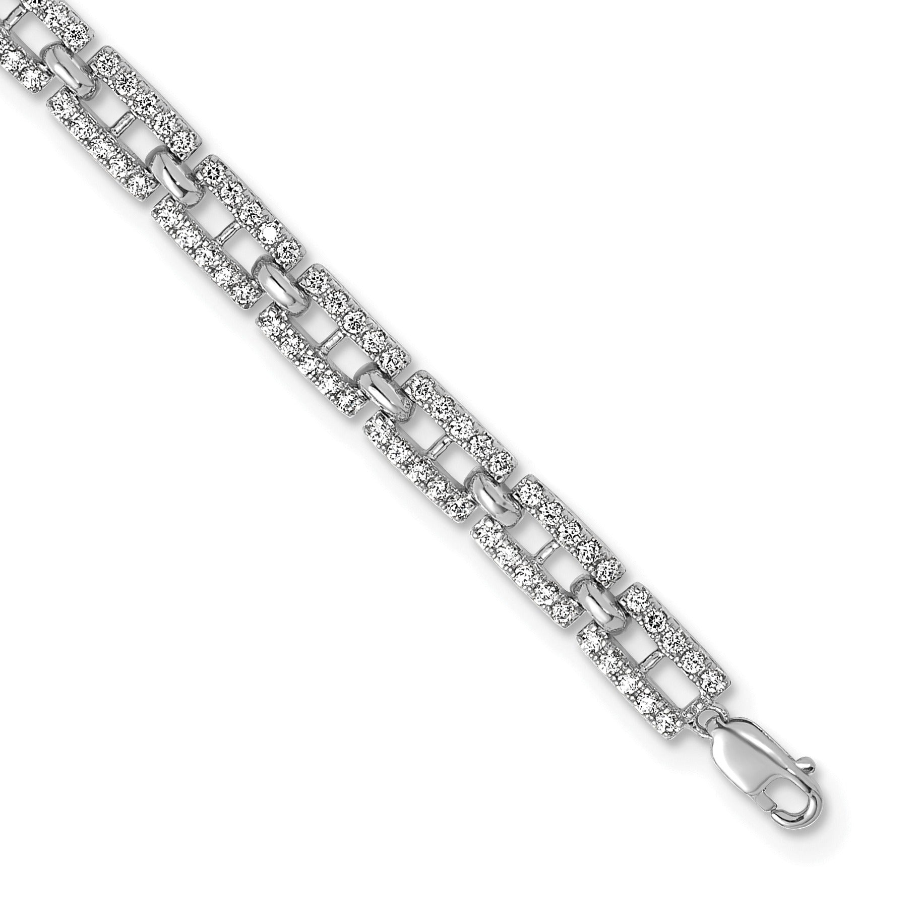 14K Gold Lab Grown Diamond Fancy Link Bracelets