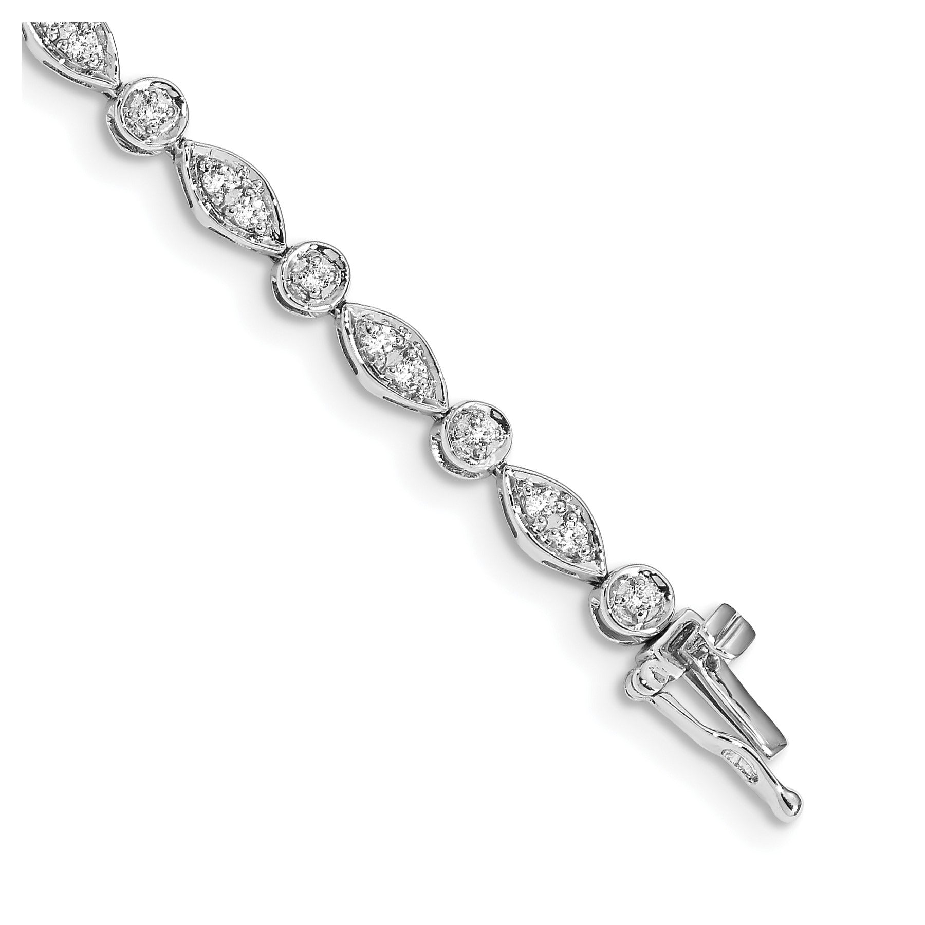 14k White Gold Lab Grown Diamond Fancy Bracelet