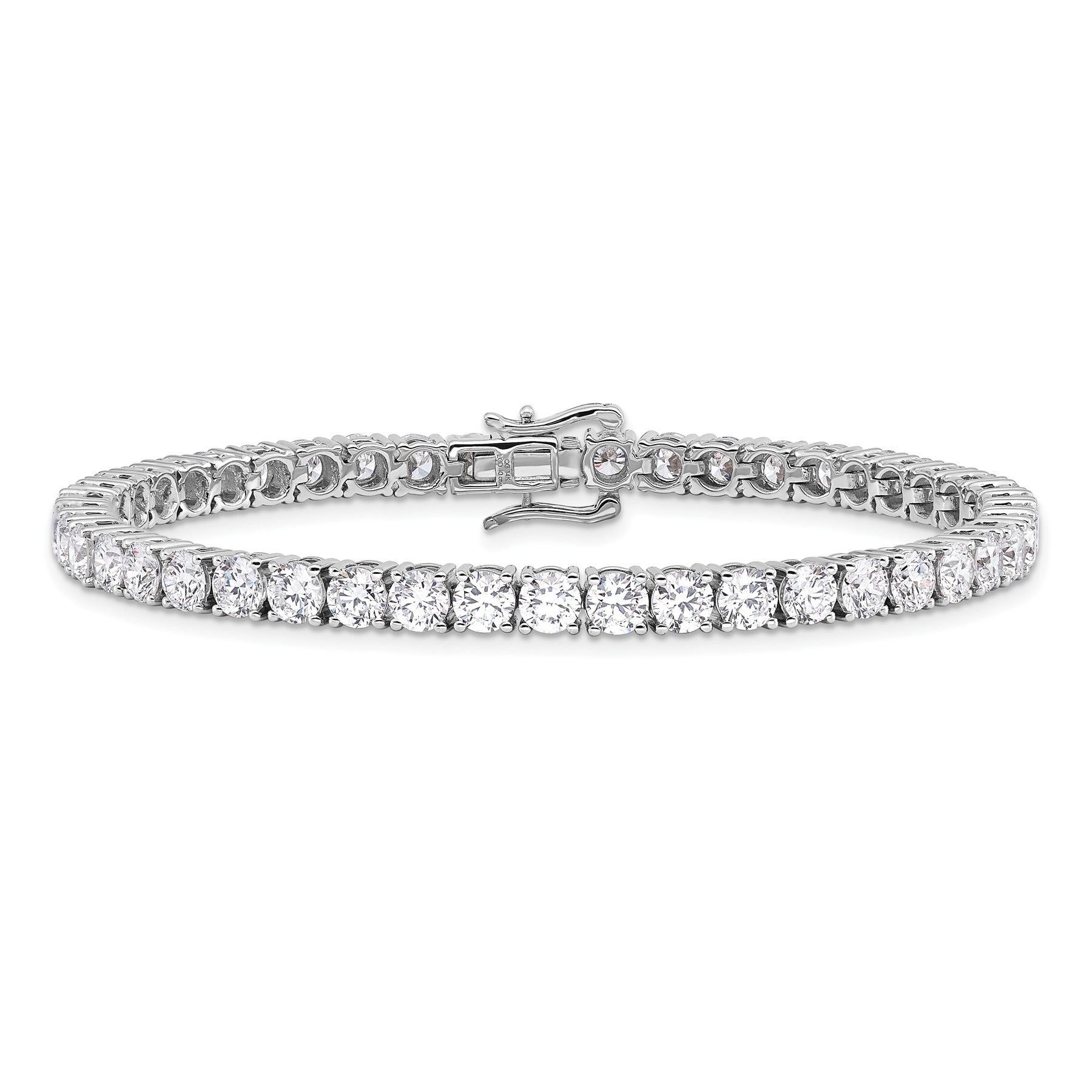 14k White Gold Lab Diamond Tennis Bracelet 10 carat