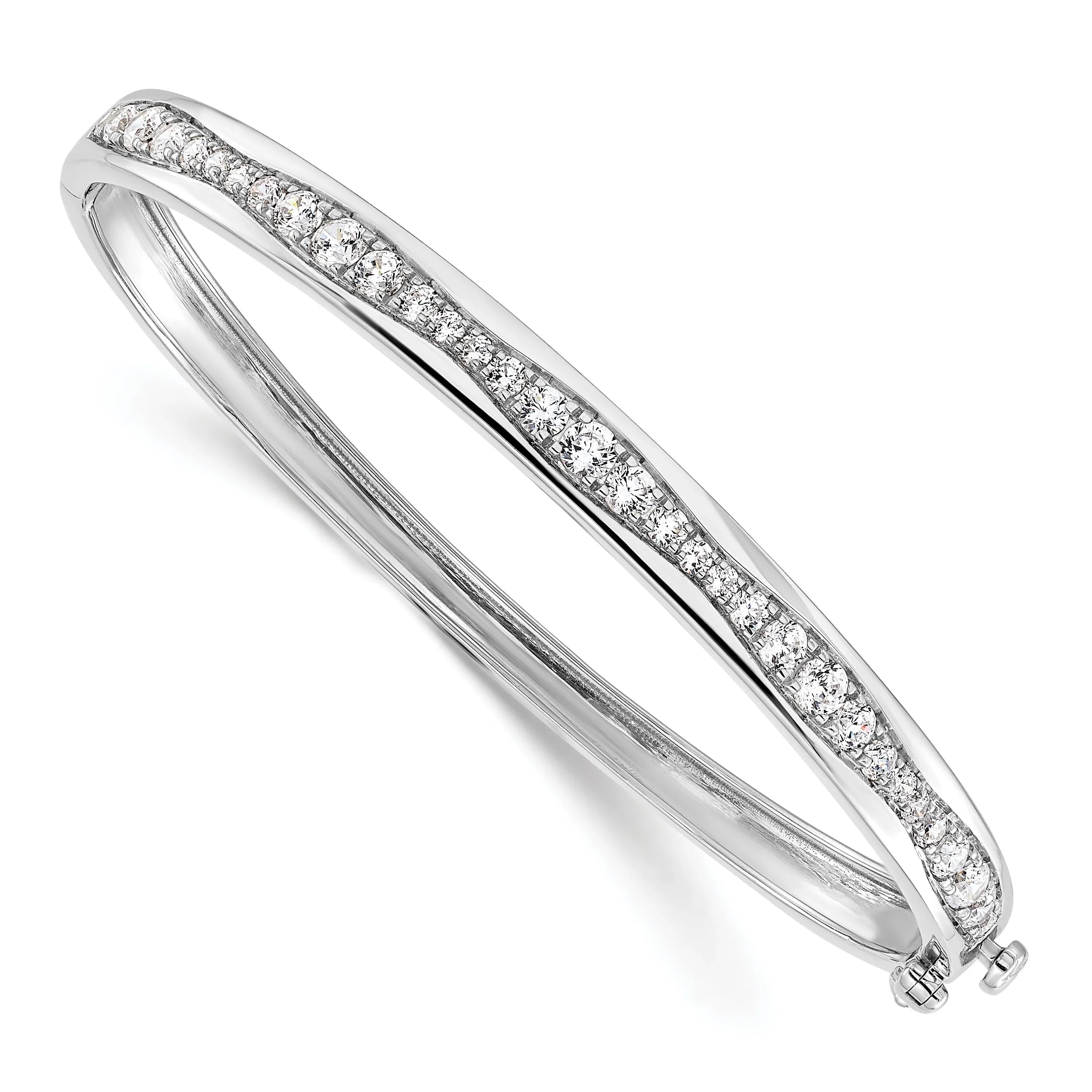 14K Gold 1 5/8 carat Lab Grown Diamond Bangle Bracelet - Fine Diamond