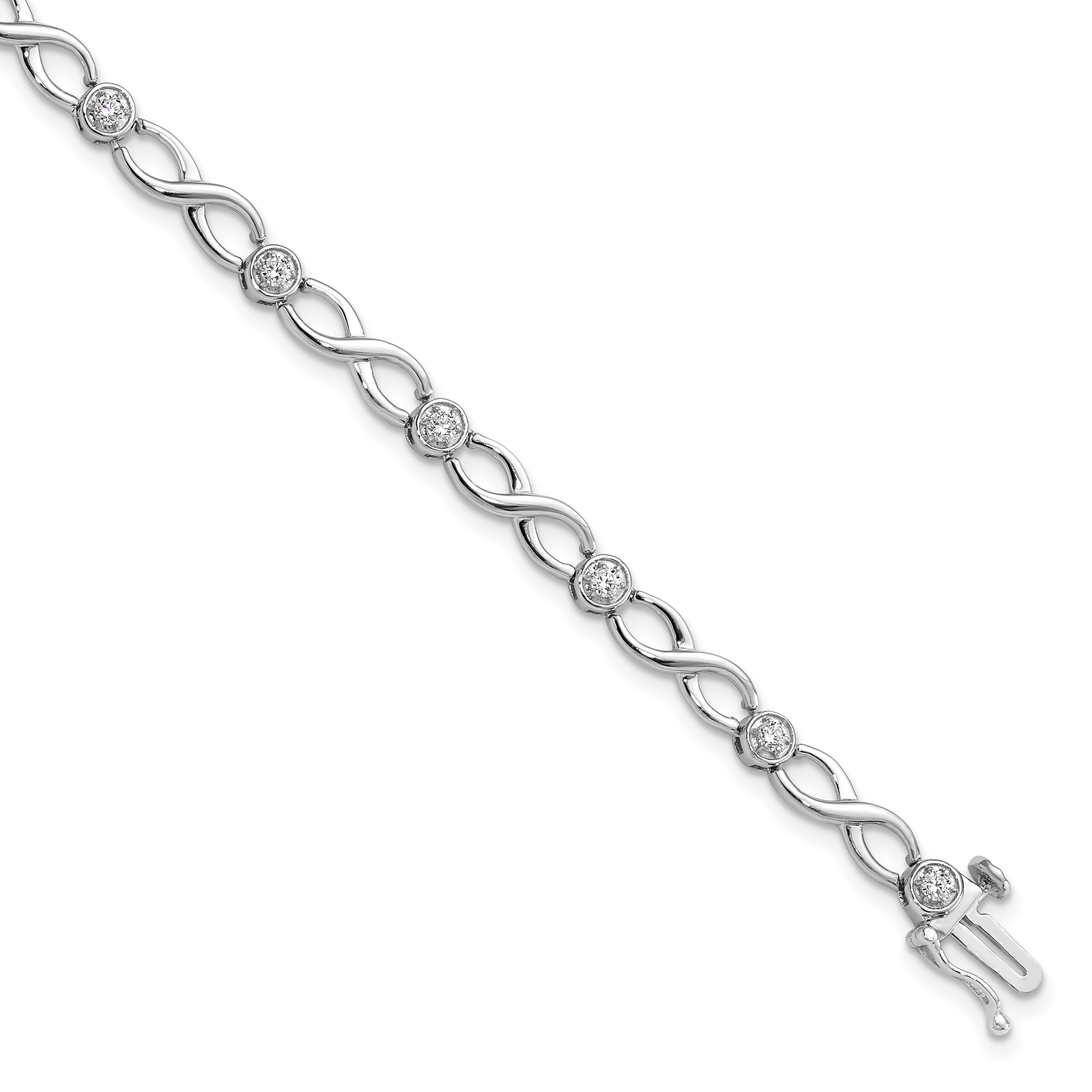 14k White Gold 1/2Carat Lab Grown Diamond Infinity Bracelet