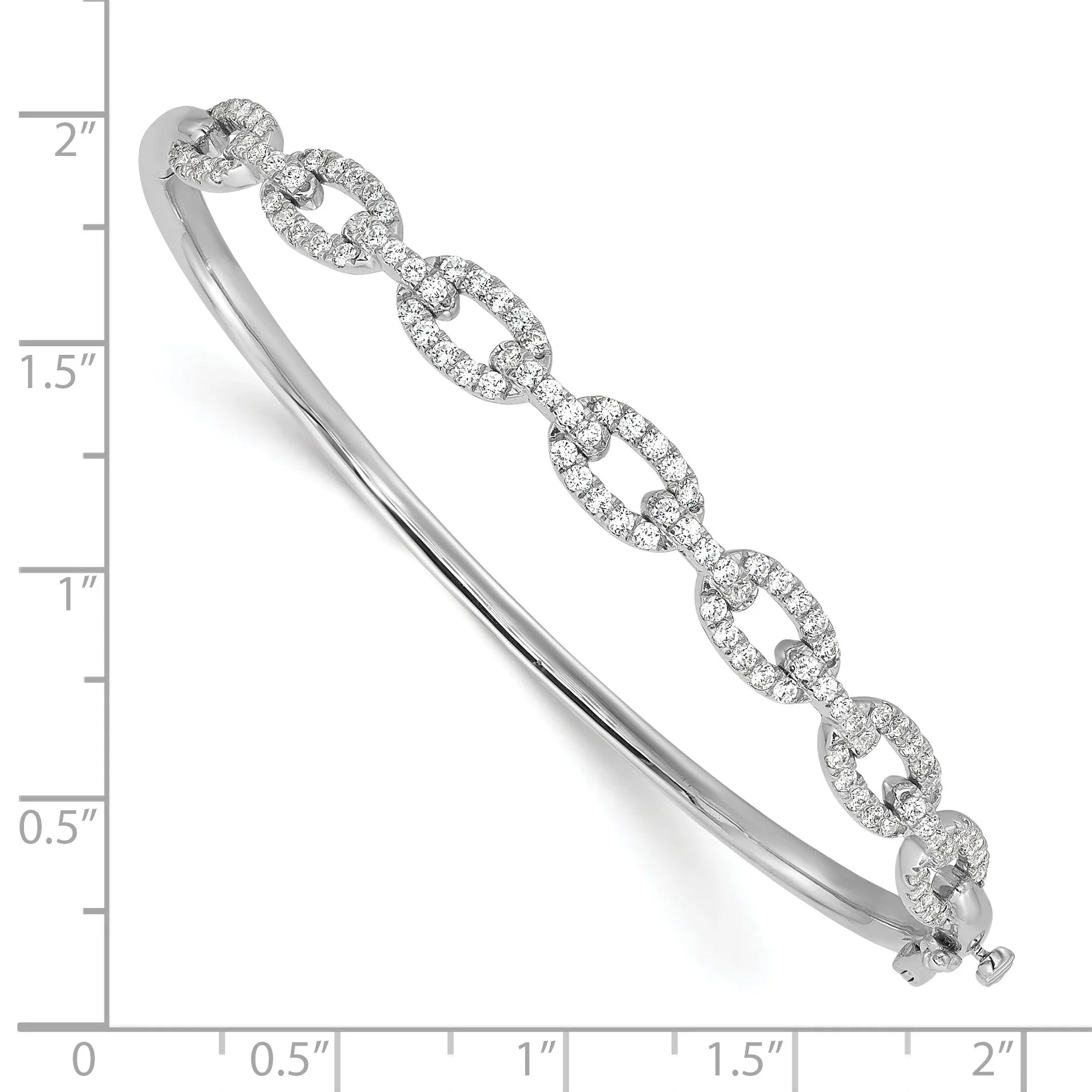14K Gold Lab Grown Diamond Link Bangle Bracelets - Fine Diamond