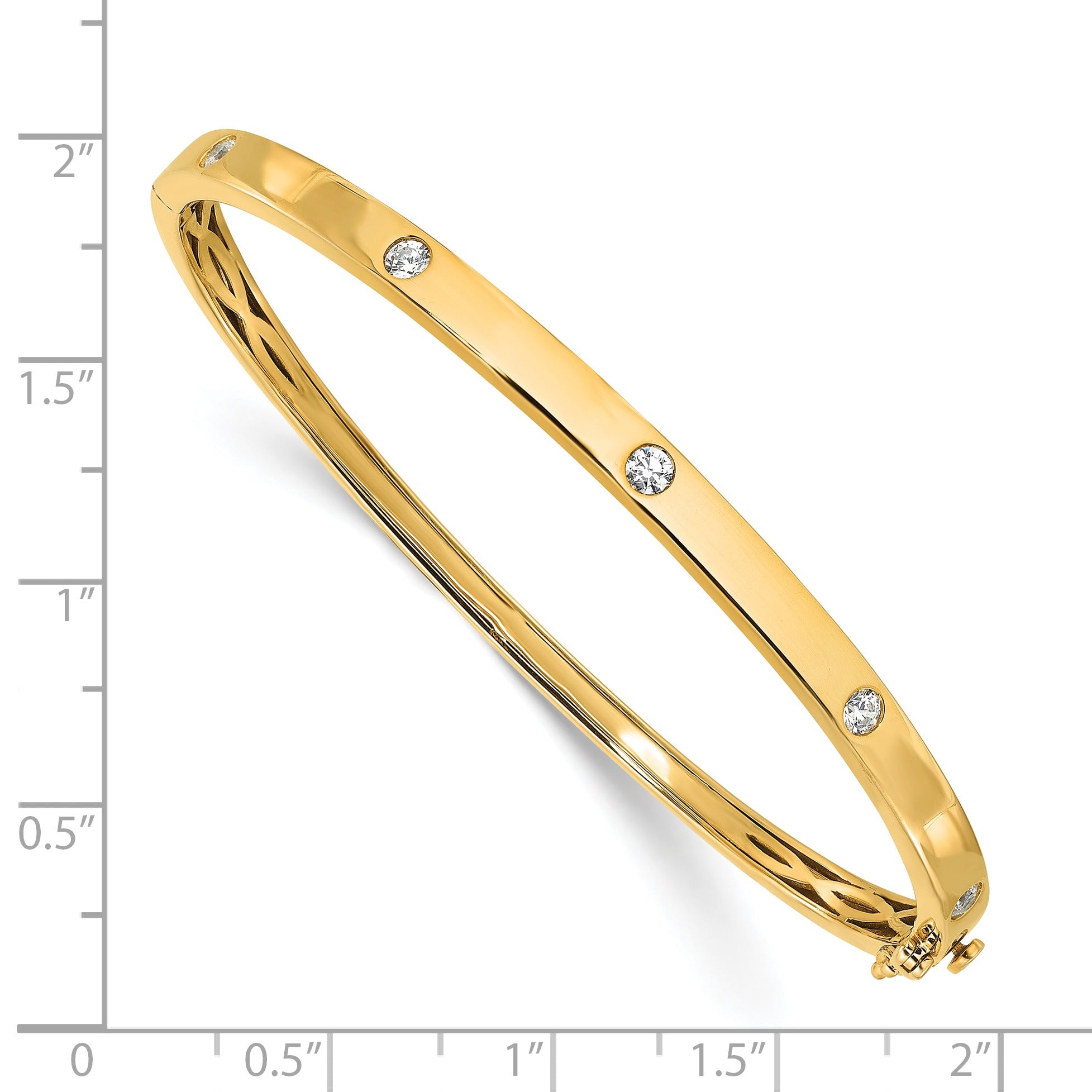 14K Gold Lab Grown Diamond Bangle Bracelet