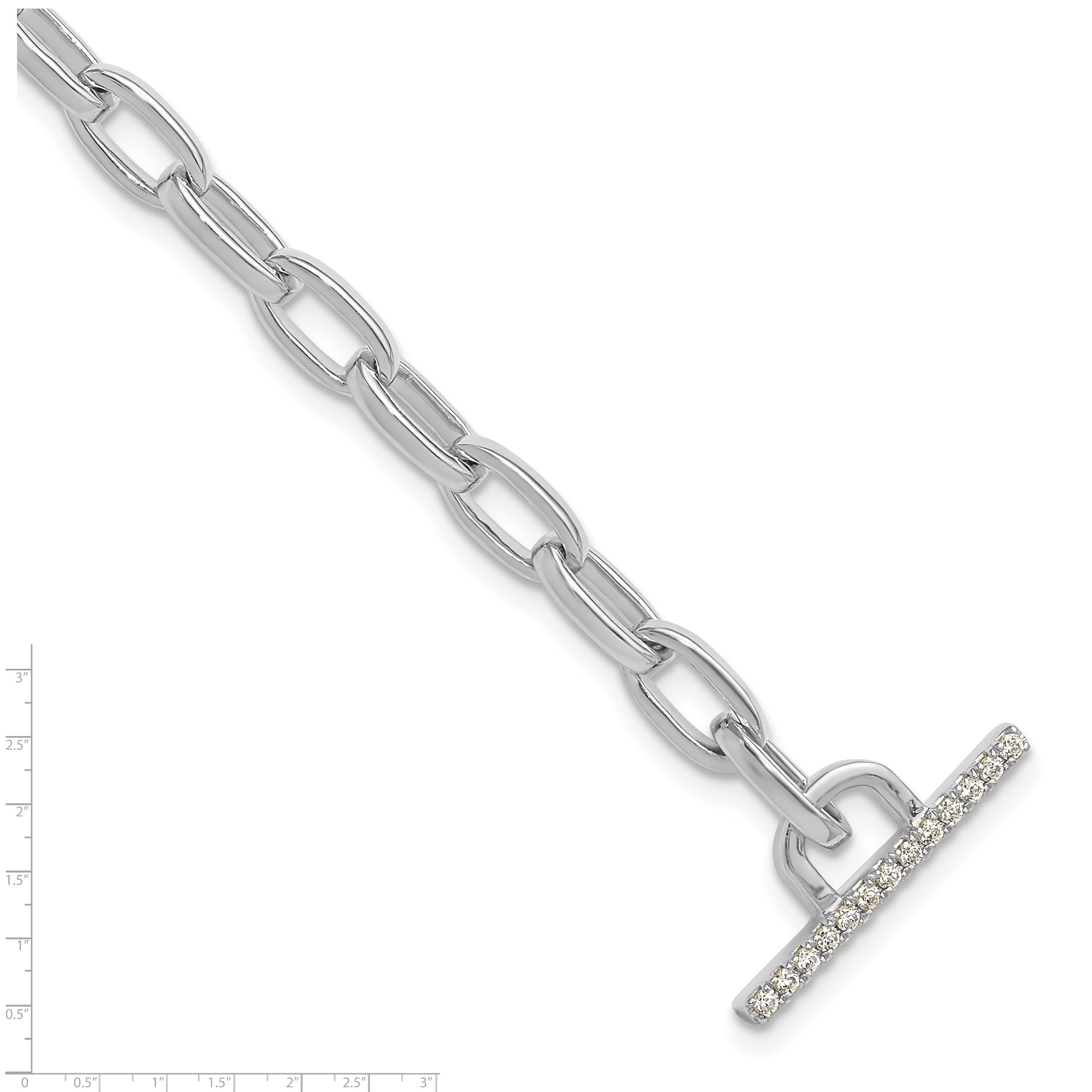 14K Gold Lab Grown Diamond Toggle Link Bracelet
