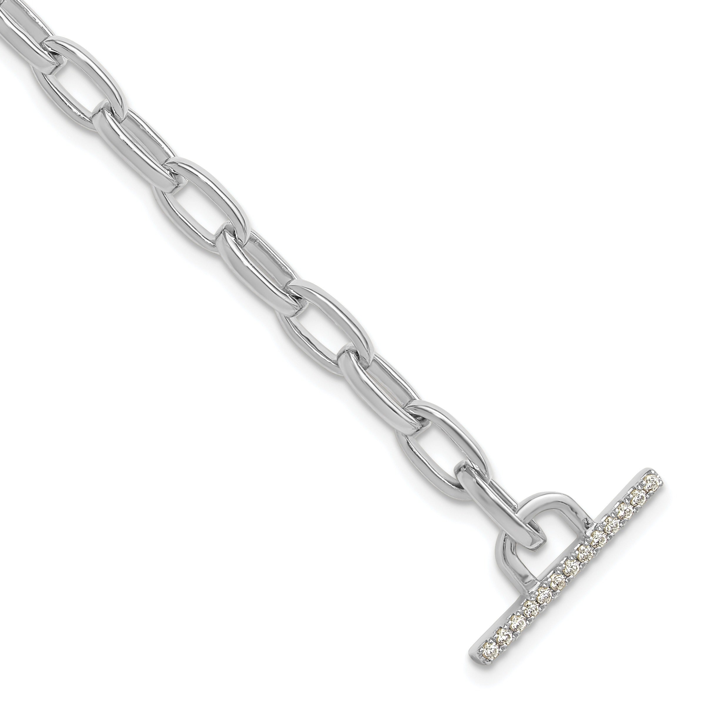14K Gold Lab Grown Diamond Toggle Link Bracelet