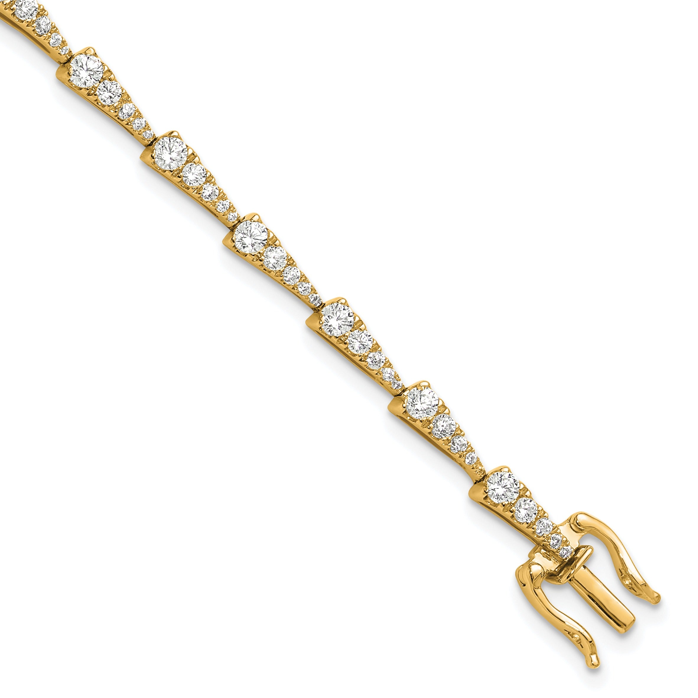 14k Yellow Gold Lab Grown Diamond Link Fashion Bracelet