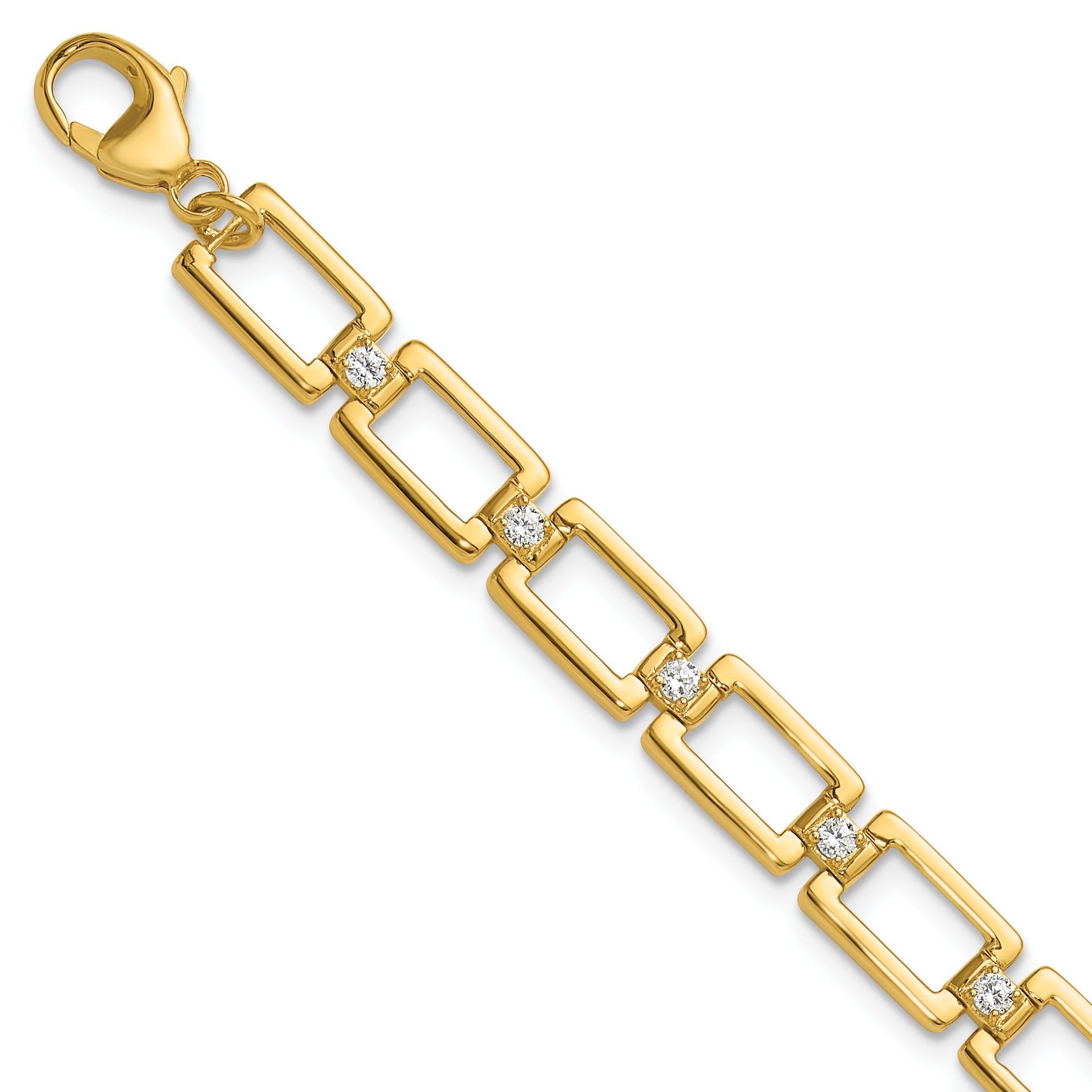 14K Gold 1/2 carat Lab Grown Diamond Link Bracelets