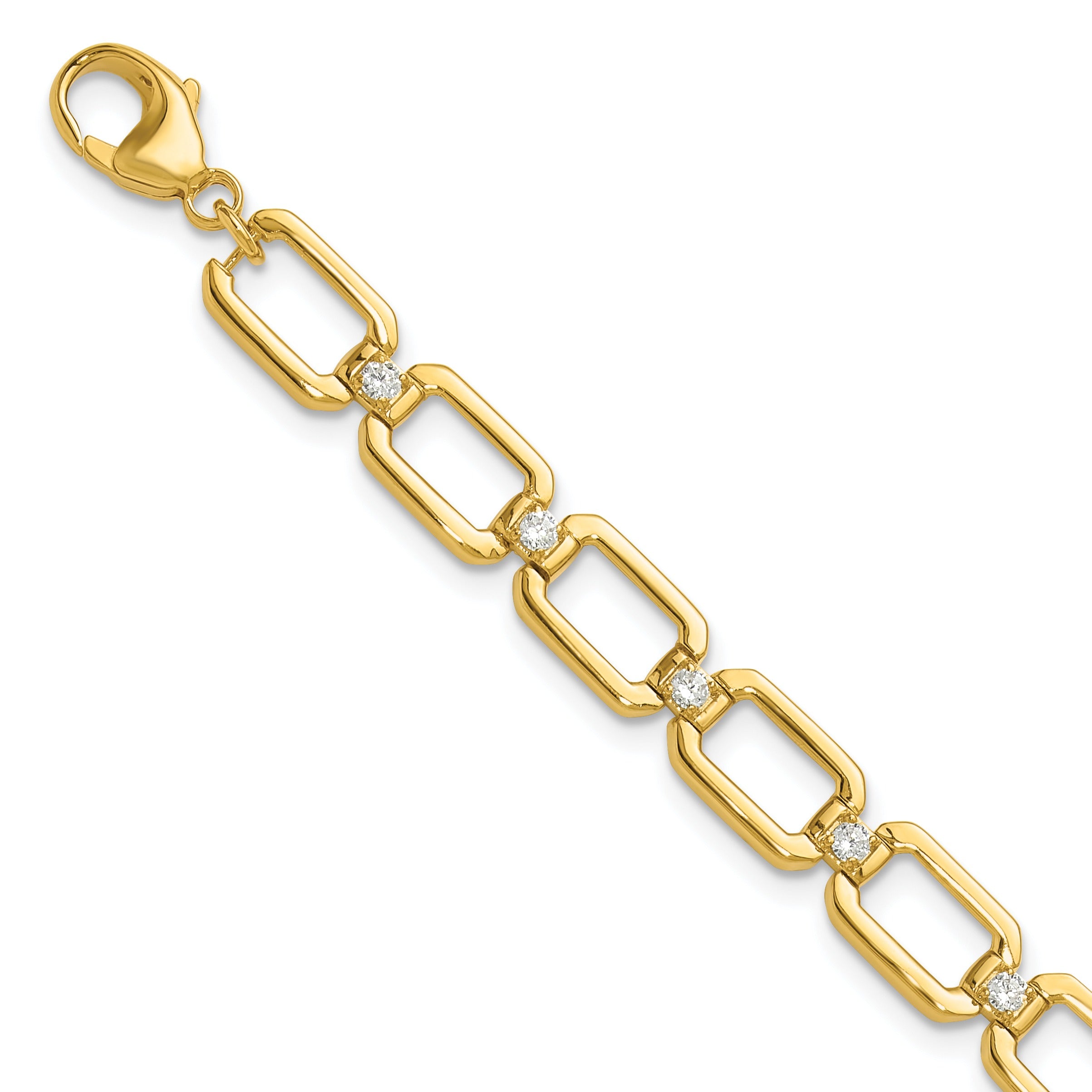 14K Gold Lab Grown Diamond Link Bracelet
