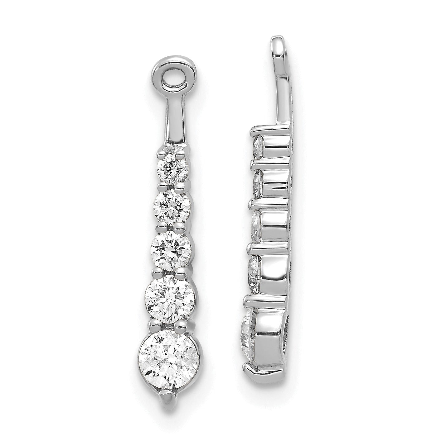 14k White Gold 5/8 carat Lab Grown Diamond Earring Jackets