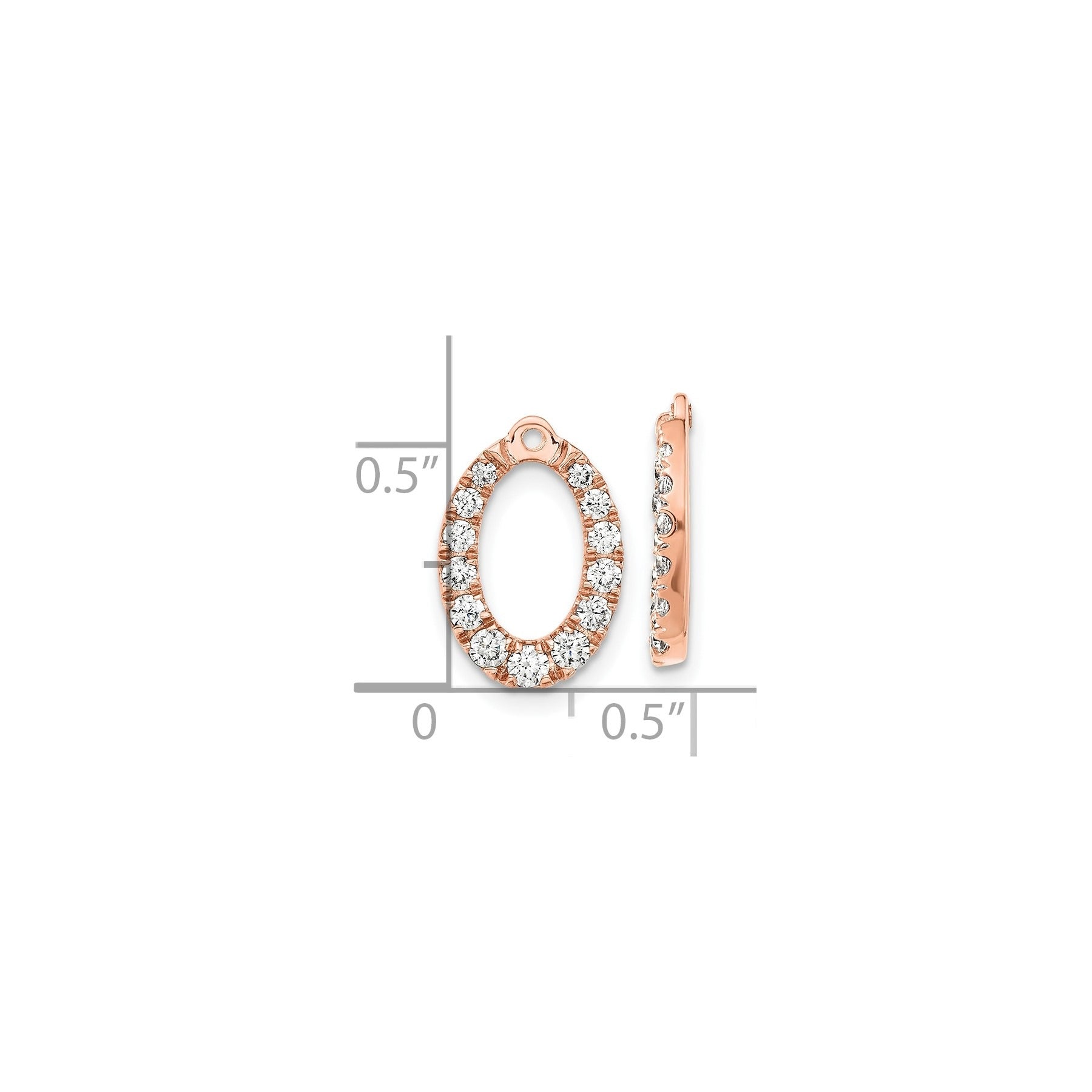 14k Gold Lab Grown Diamond Oval Earring Jackets