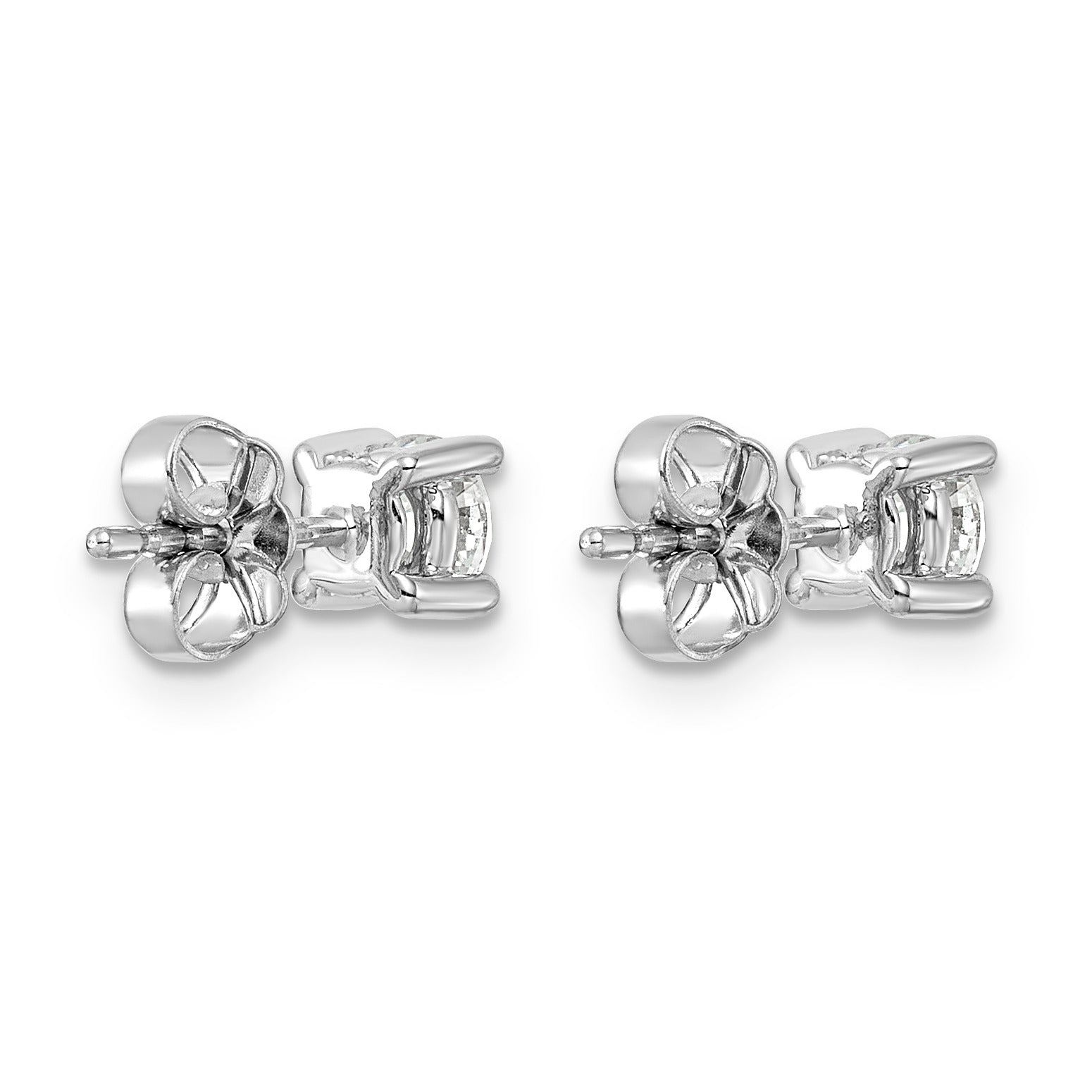 14k White Gold Lab Grown Diamond Round Shaped Stud Earrings