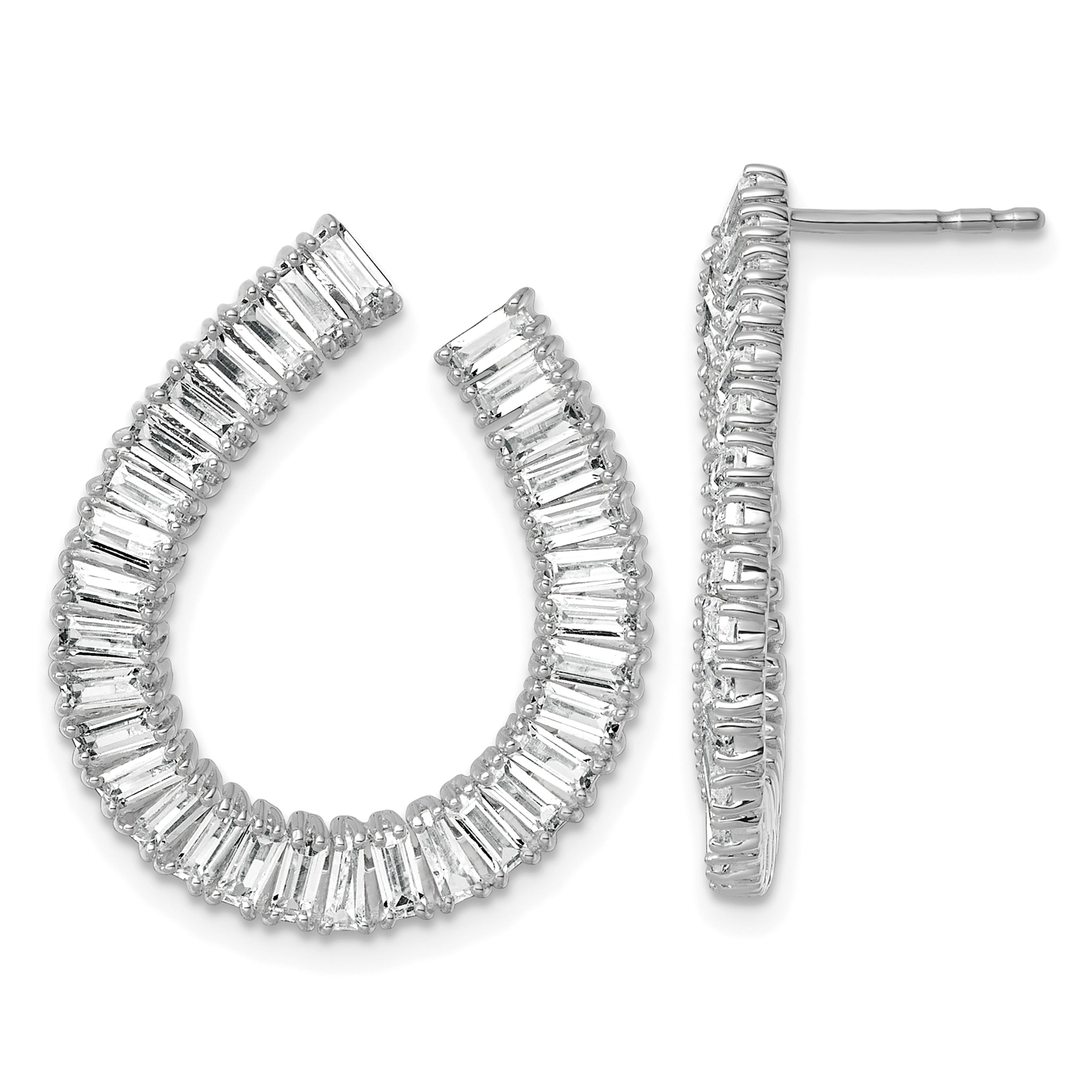 14K White Gold 4 carat Lab Grown Diamond Dangle Earrings