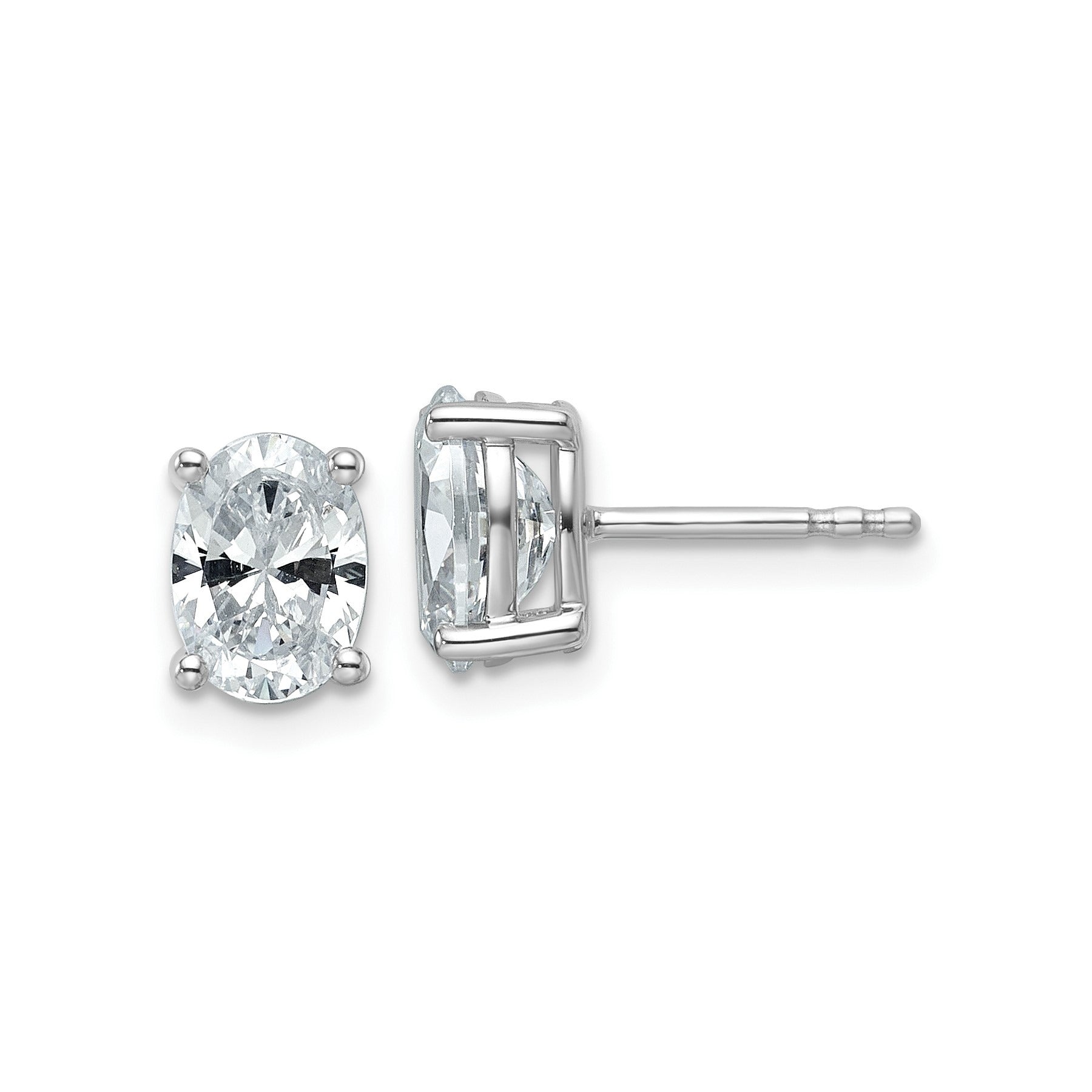 14k Gold Lab Grown Oval Diamond Stud Earrings
