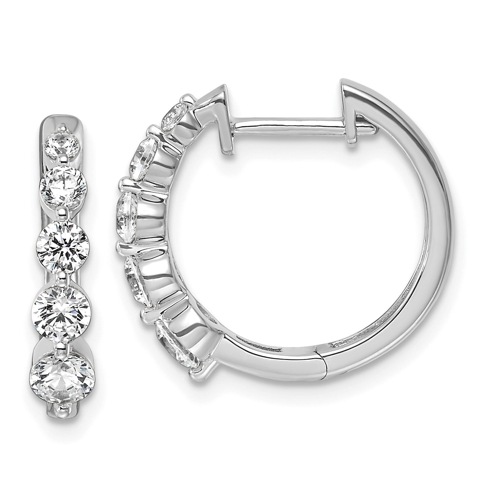14k Gold Lab Grown Diamond Hinged Hoop Complete Earrings