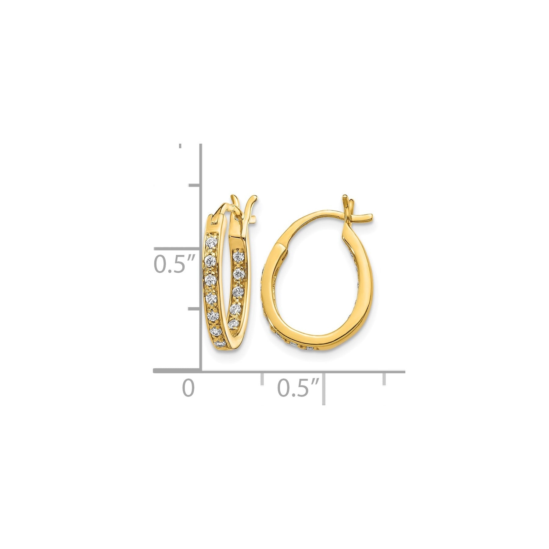 14k Gold Lab Grown Diamond Hoop Earrings 0.5 Ct