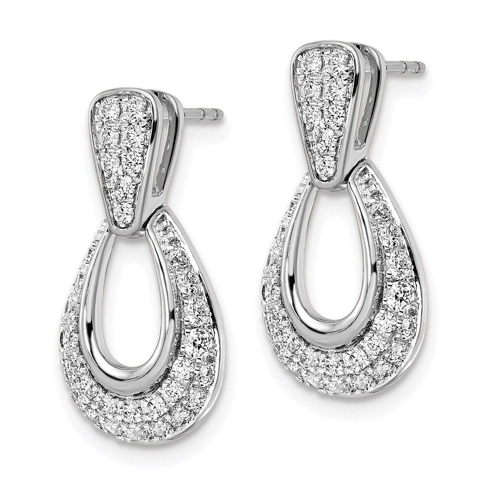 14K White Gold 3/4 carat Lab Grown Diamond Fancy Earrings