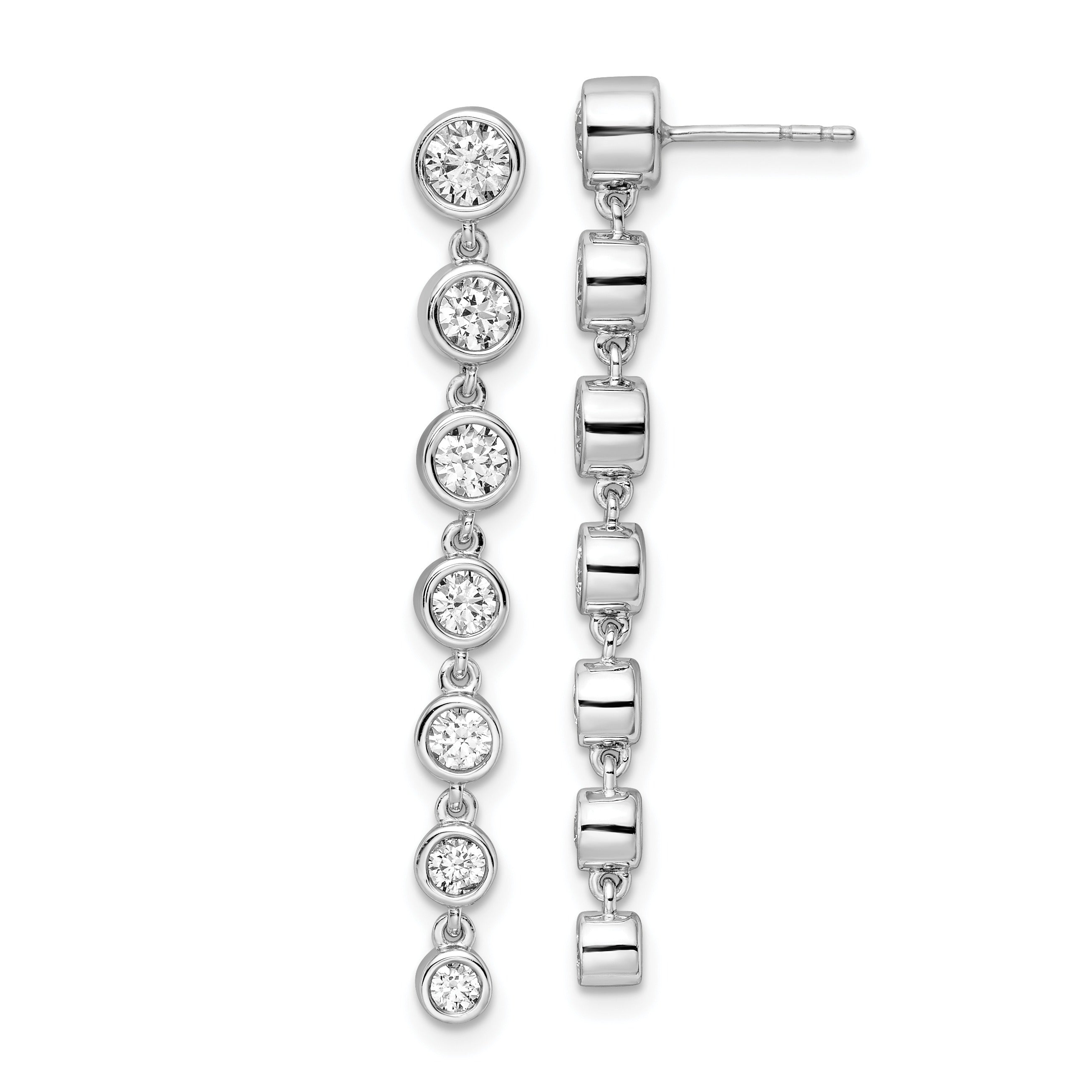 14K Gold Lab Grown Diamond Dangle Post Earrings