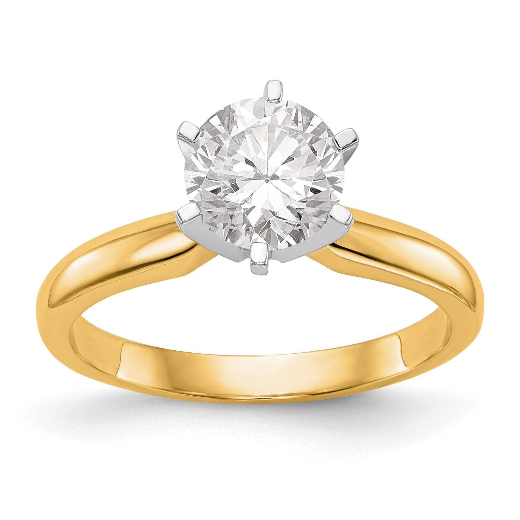 14k Yellow Gold 1 carat Ring Round Solitaire Ring Mounting