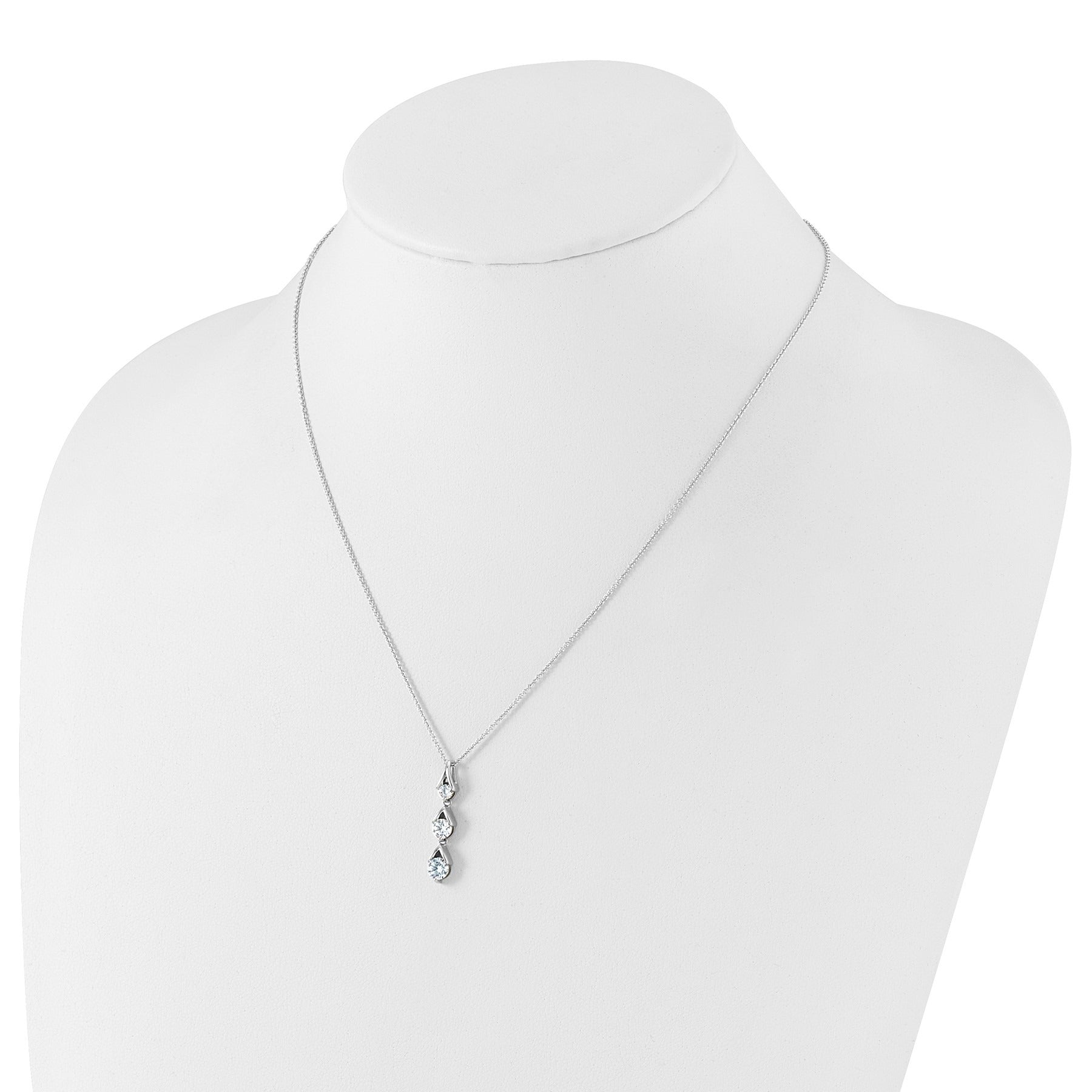 Lab Grown Three Diamond Drop Necklace