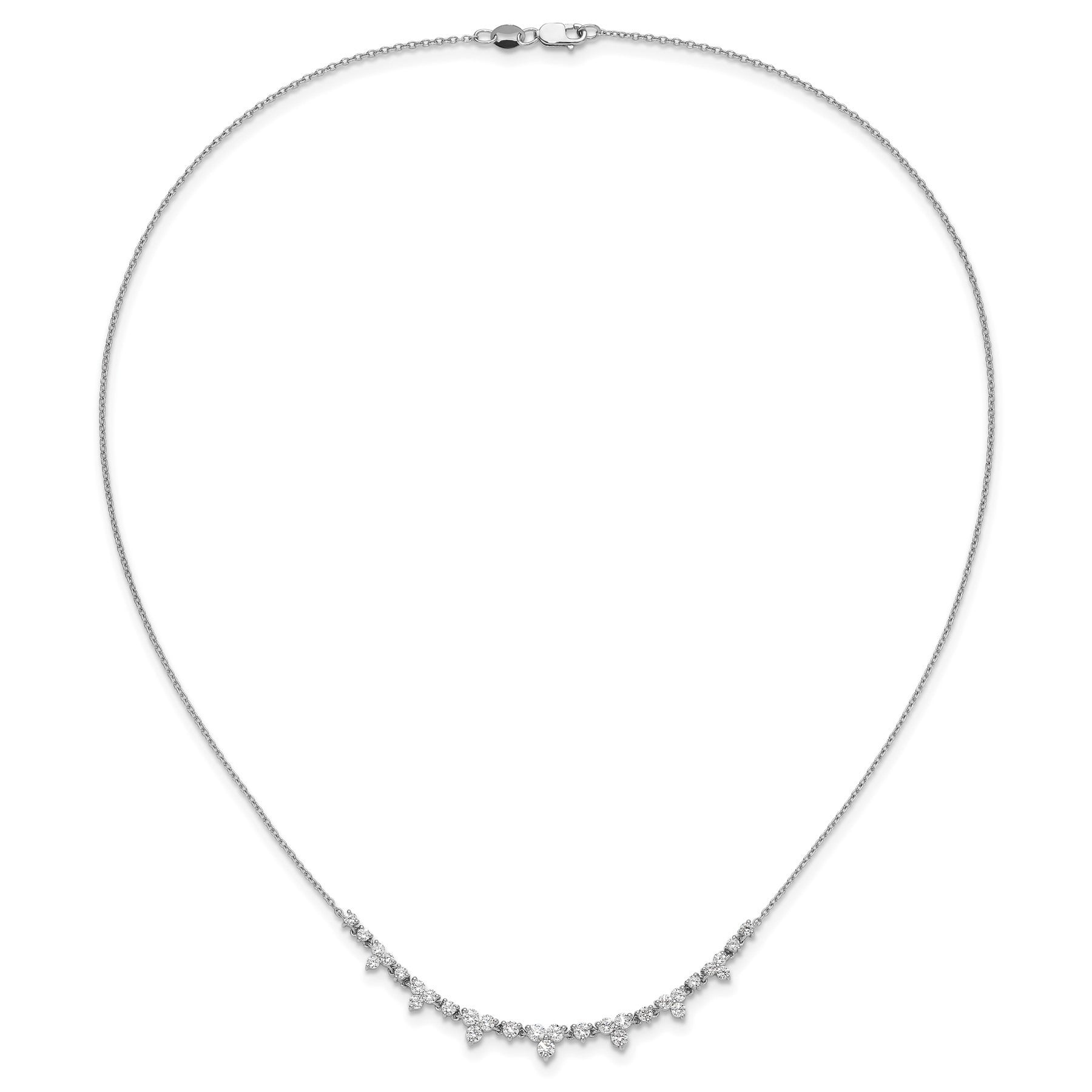 14K White Gold Lab Grown Diamond Station Necklace 1 1/2 ctw.