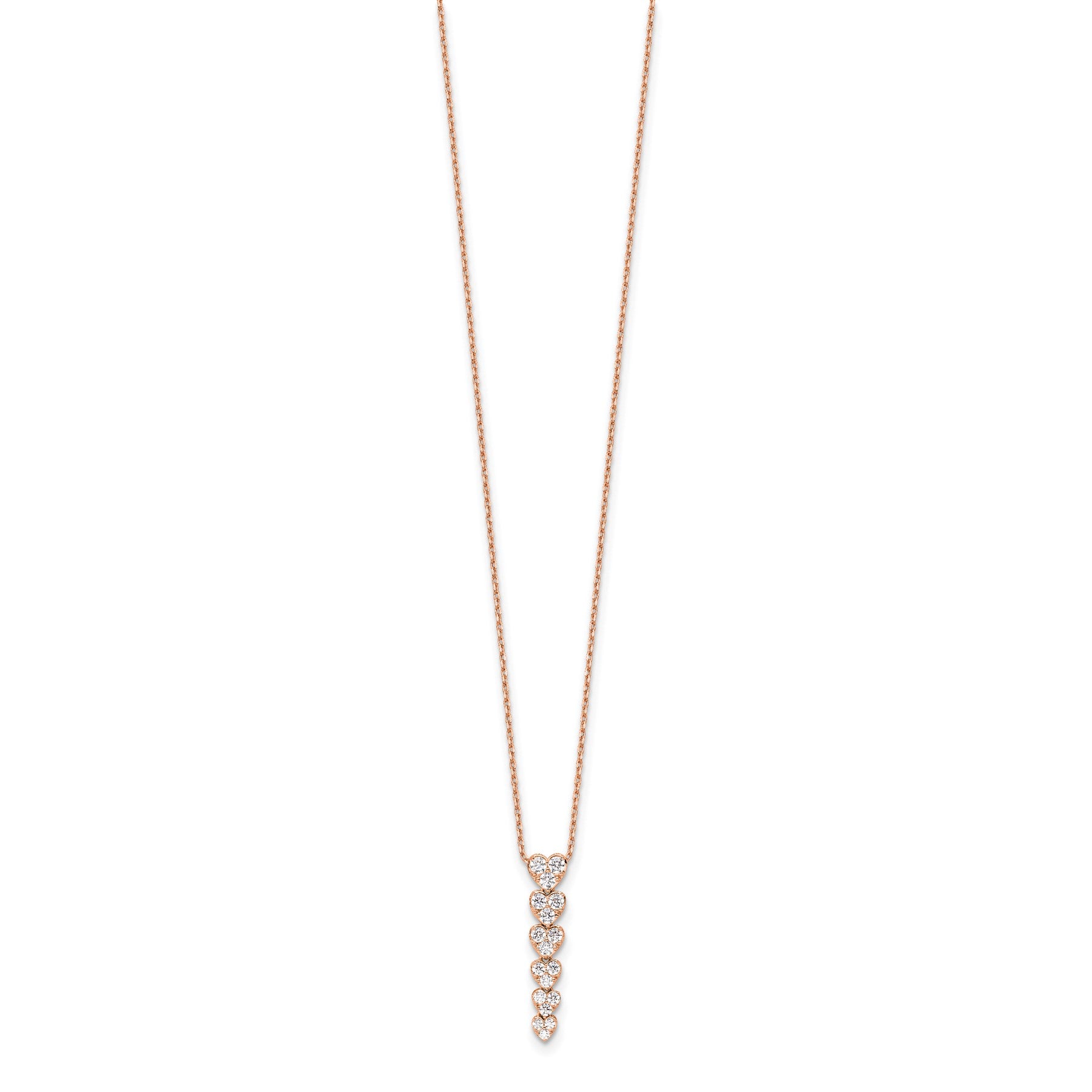 Lab Grown Diamond Hearts Drop Necklace 14K Gold