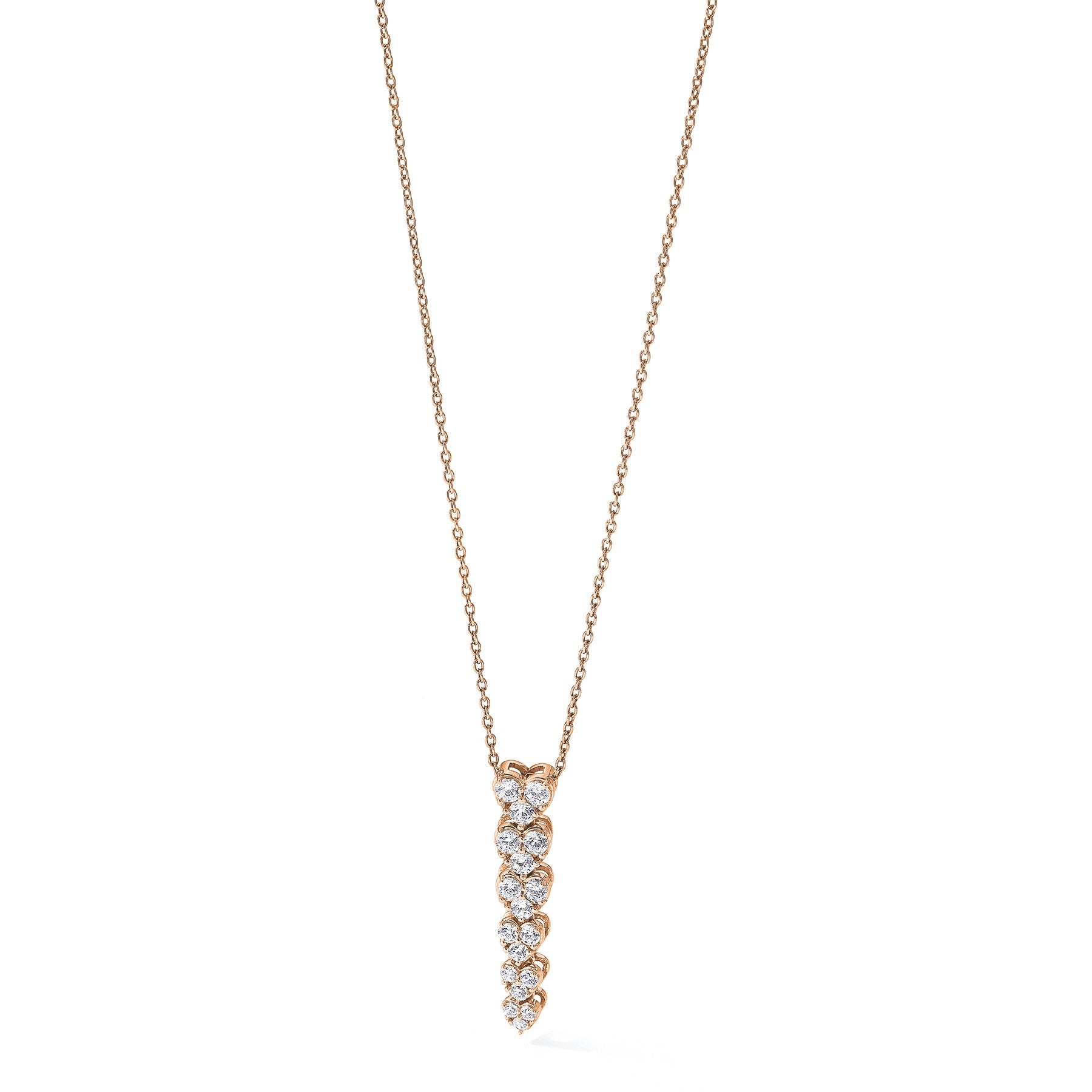 Lab Grown Diamond Hearts Drop Necklace 14K Gold