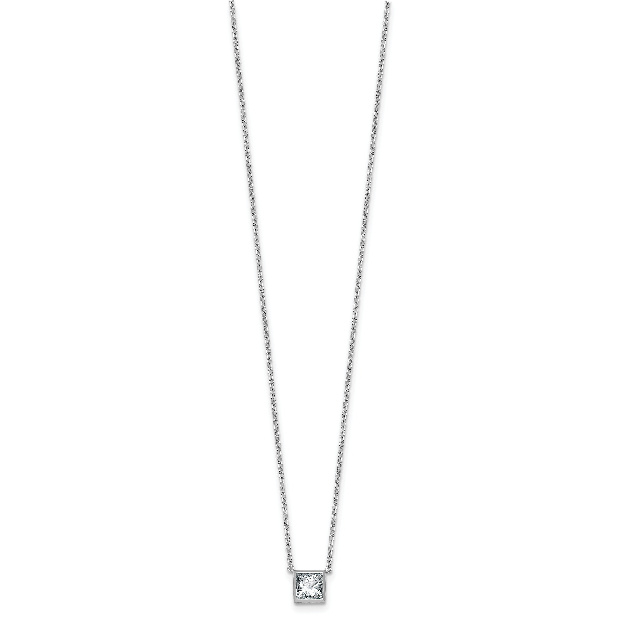 14k White Gold Lab Grown Diamond Solitaire Necklace