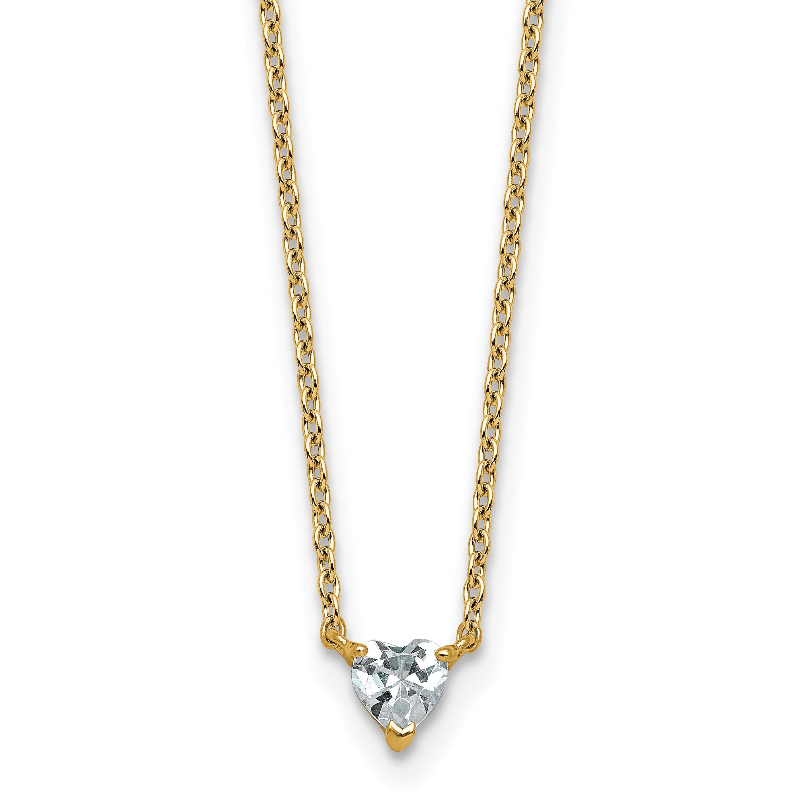 14k Gold Lab Grown Diamond Solitaire Heart Necklace