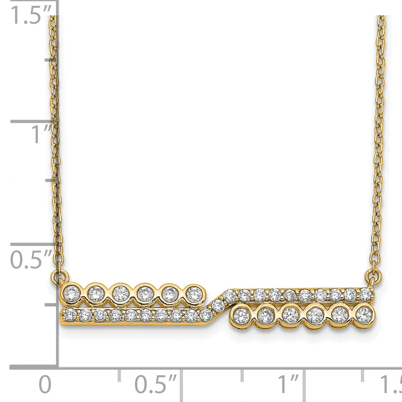 14K Gold Lab Grown Diamond Bar Necklace