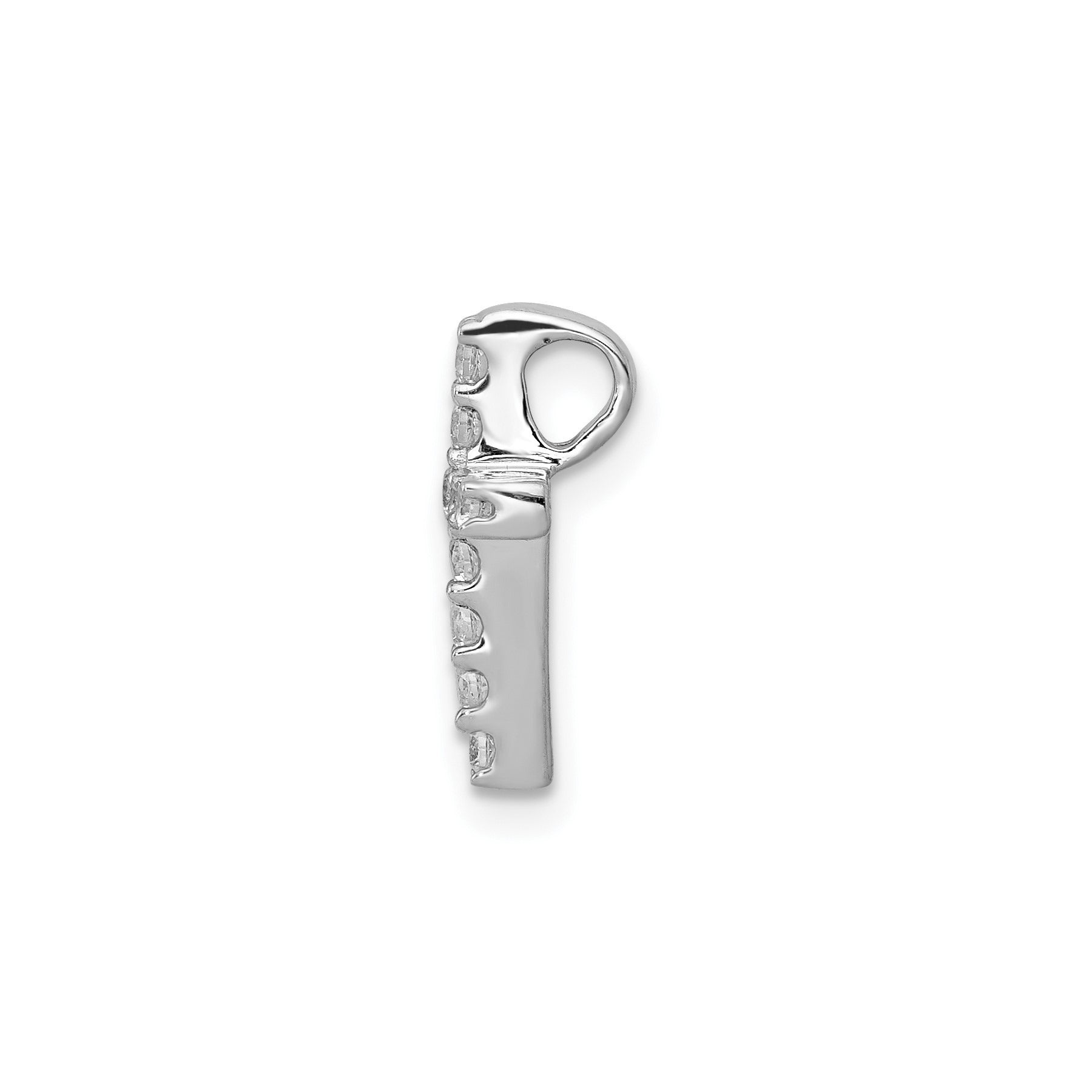 14k White Gold 1/5 carat Lab Grown Diamond Chain Slide Pendant
