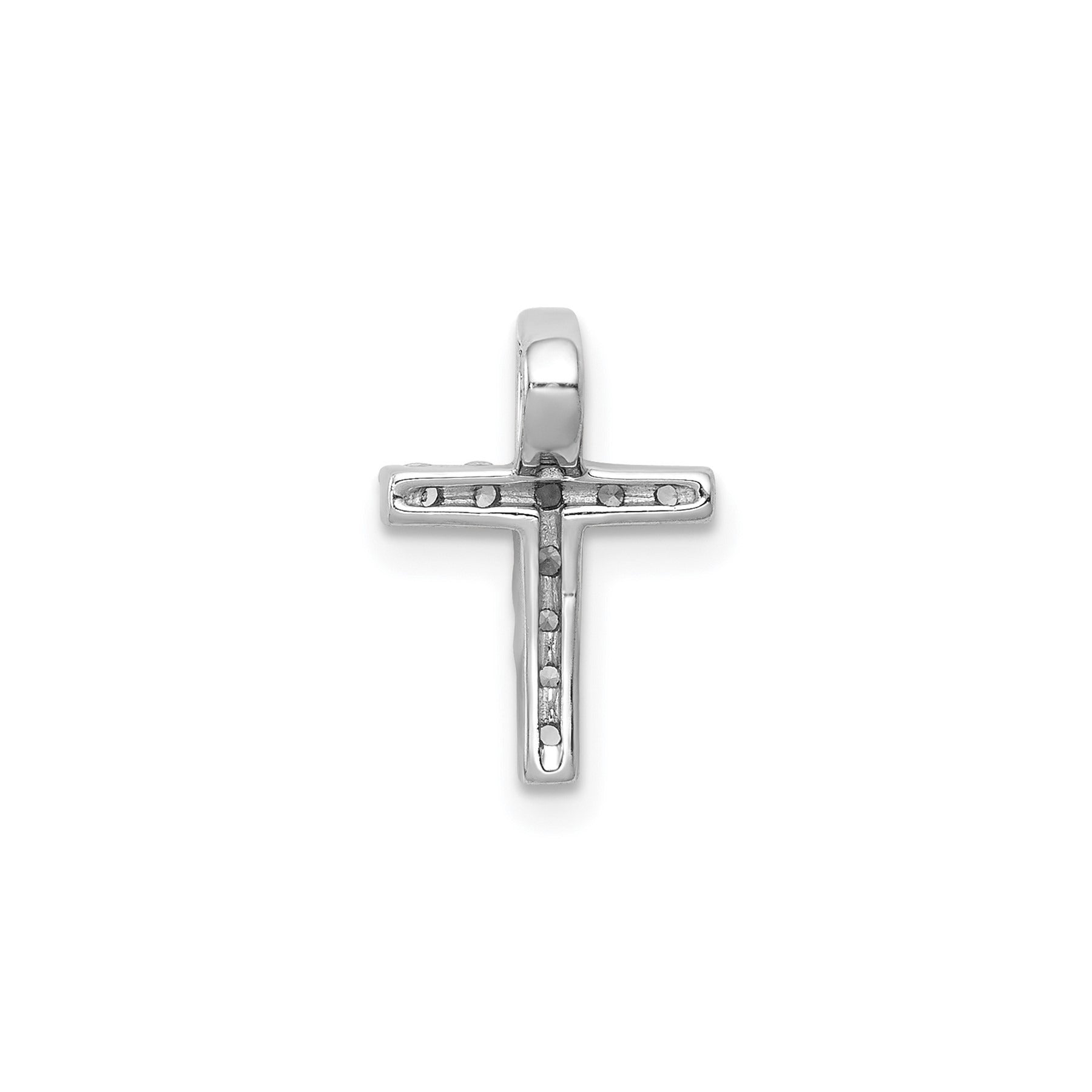 14k White Gold 1/5 carat Lab Grown Diamond Chain Slide Pendant