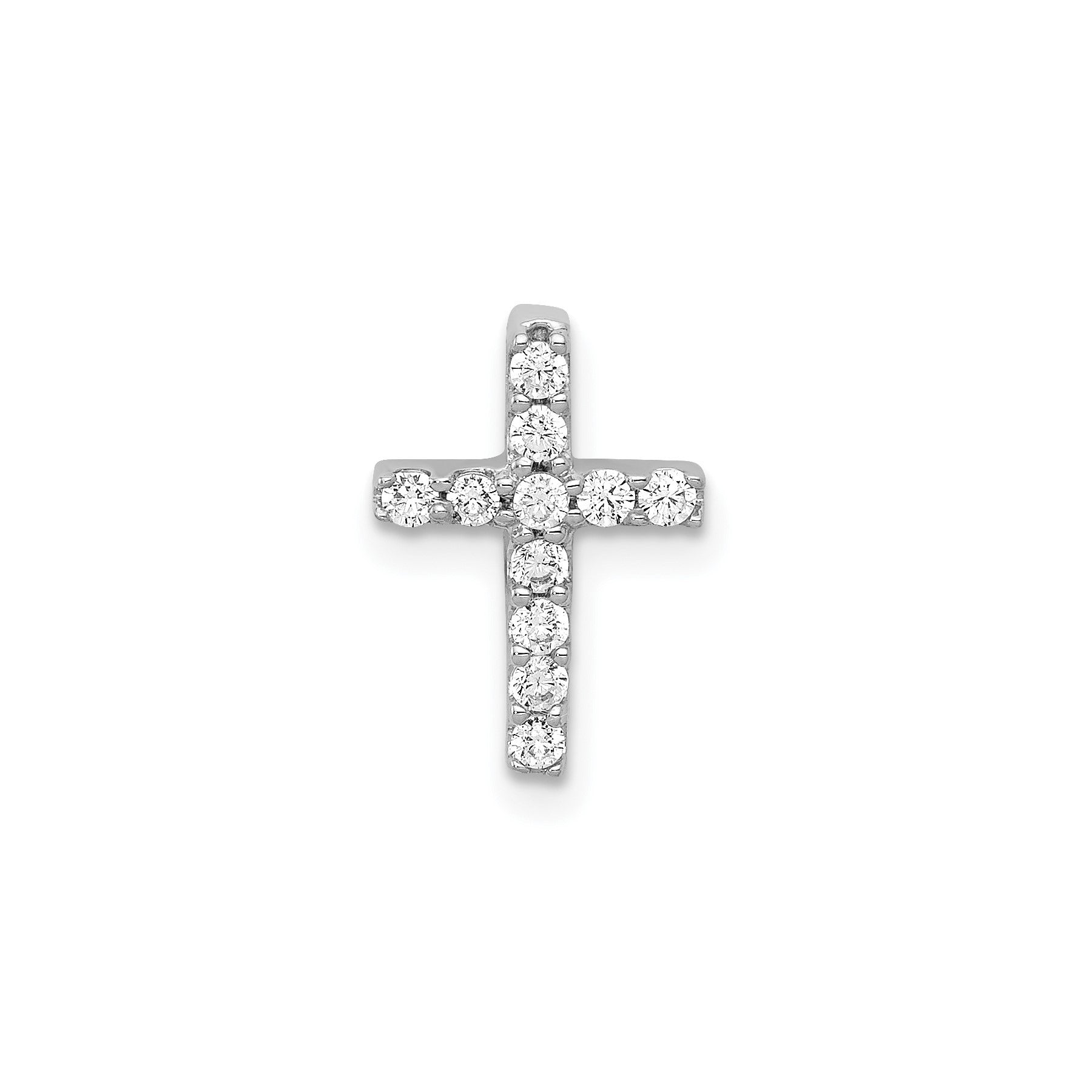 14k White Gold 1/5 carat Lab Grown Diamond Chain Slide Pendant