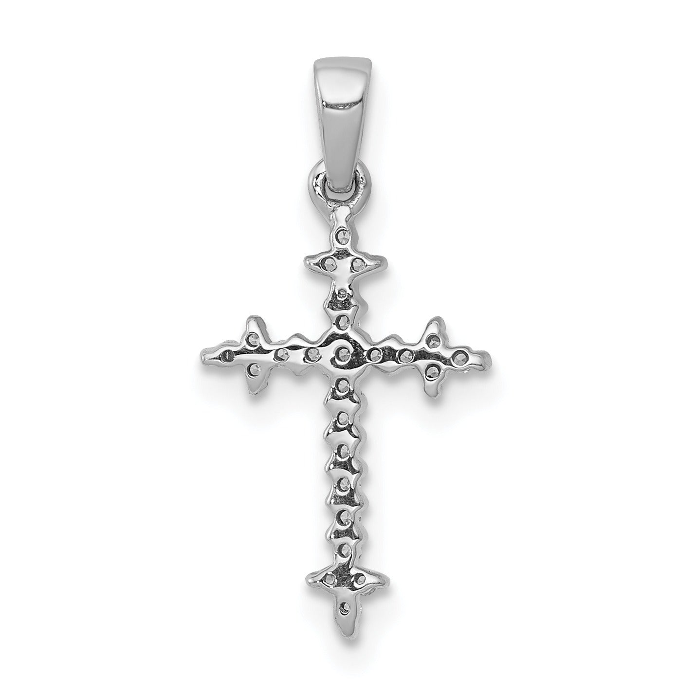 14k Gold 1/10 carat Lab Grown Diamond Cross Pendant