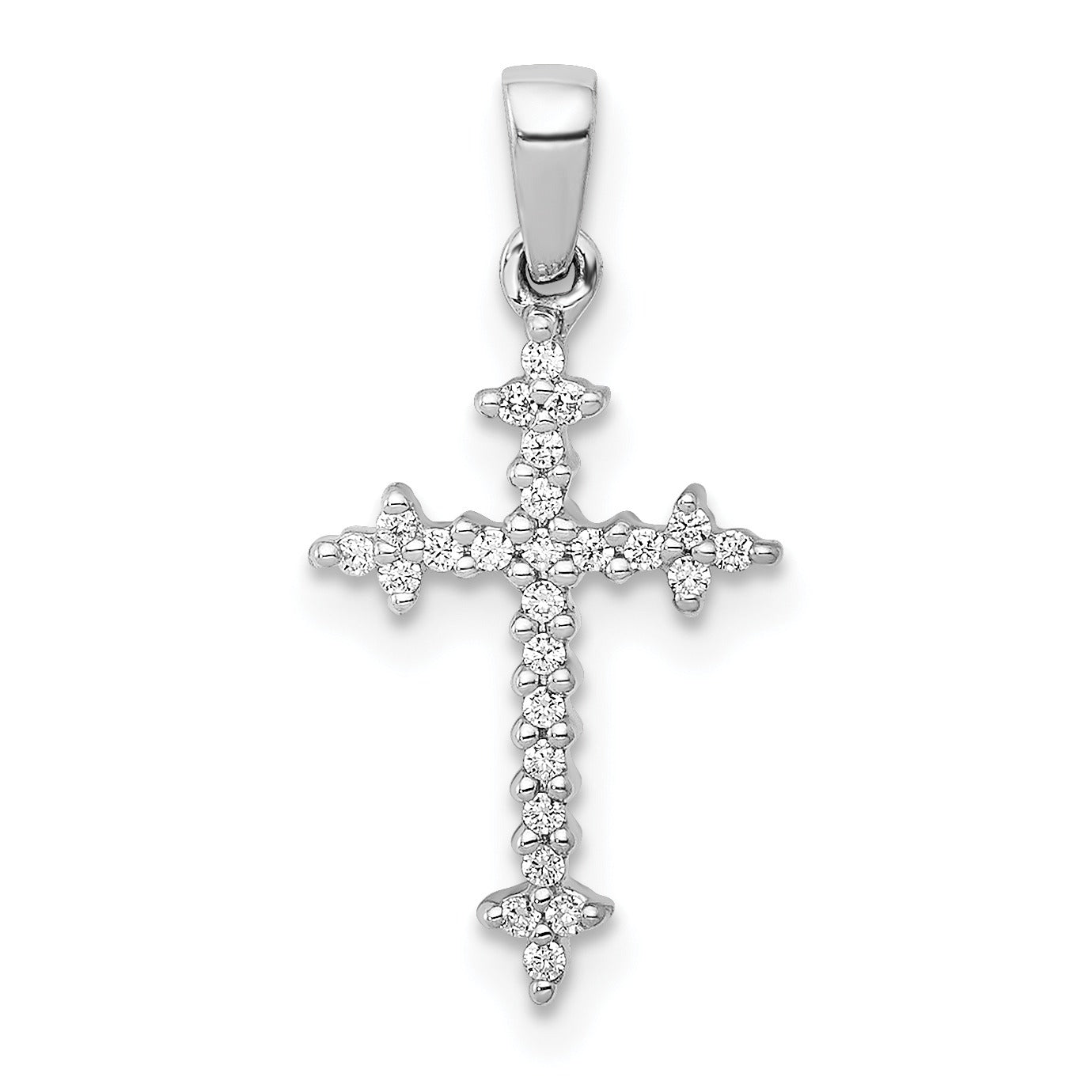 14k Gold 1/10 carat Lab Grown Diamond Cross Pendant