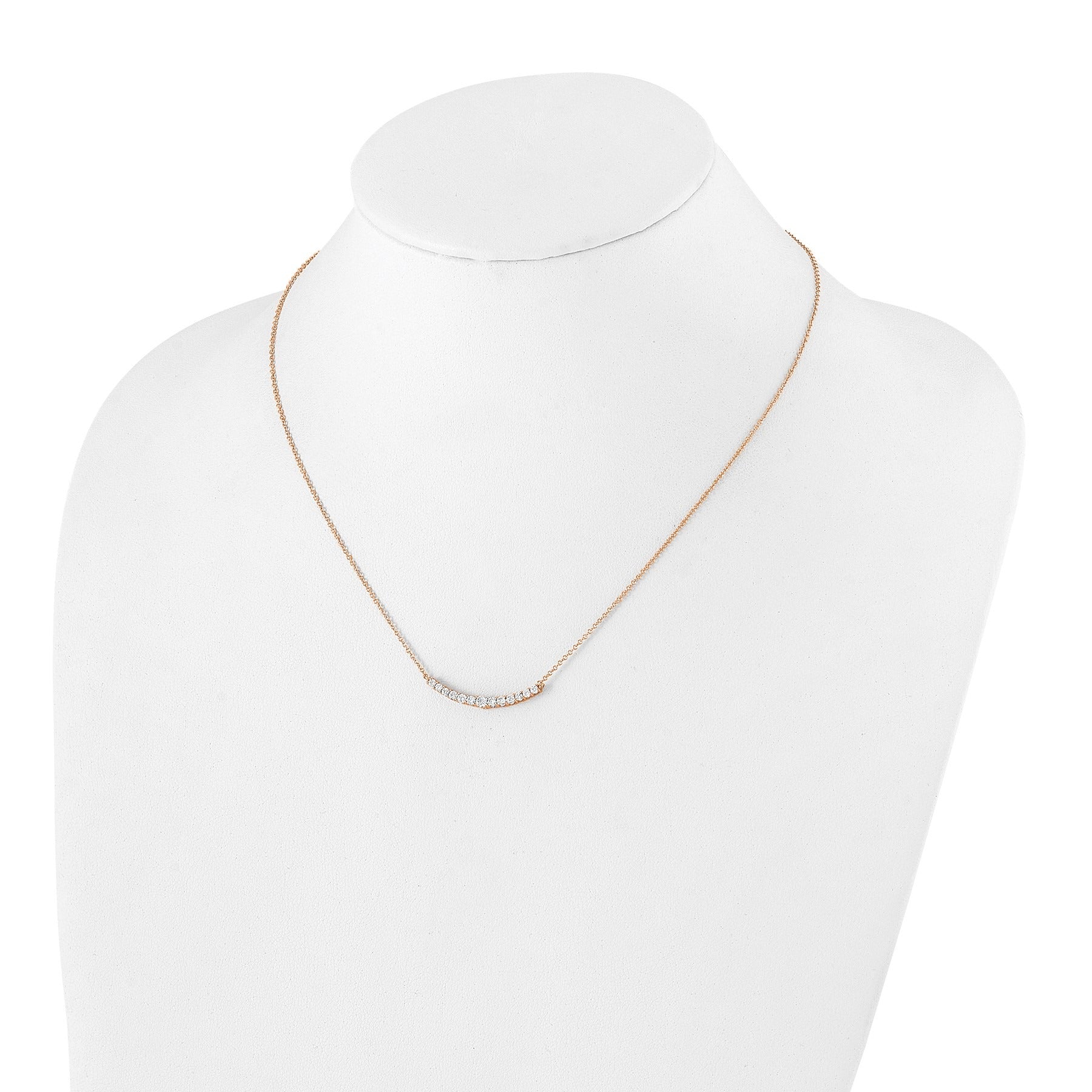 Lab Grown Diamond Complete Bar Gold Necklace 1/2 ctw