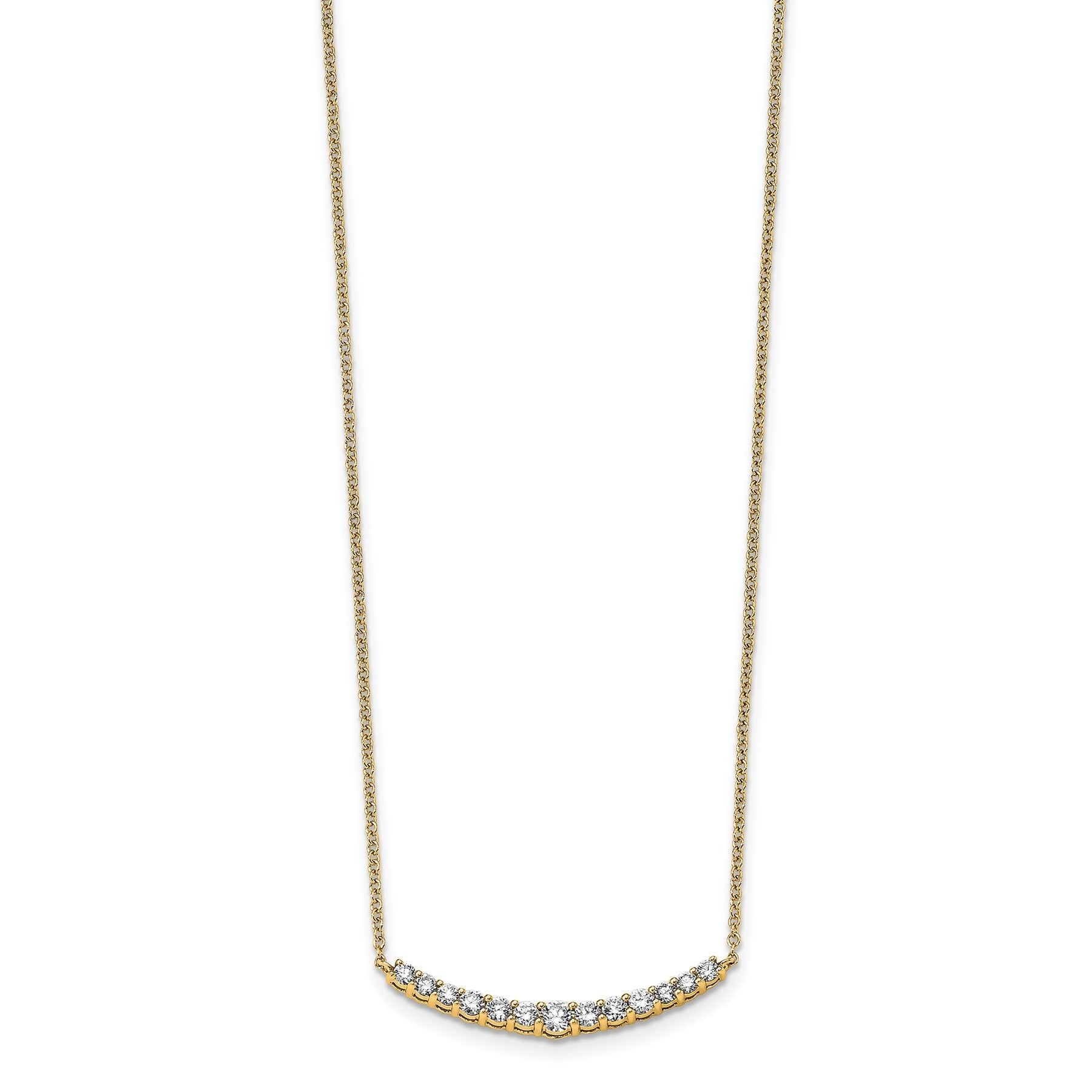 Lab Grown Diamond Complete Bar Gold Necklace 1/2 ctw