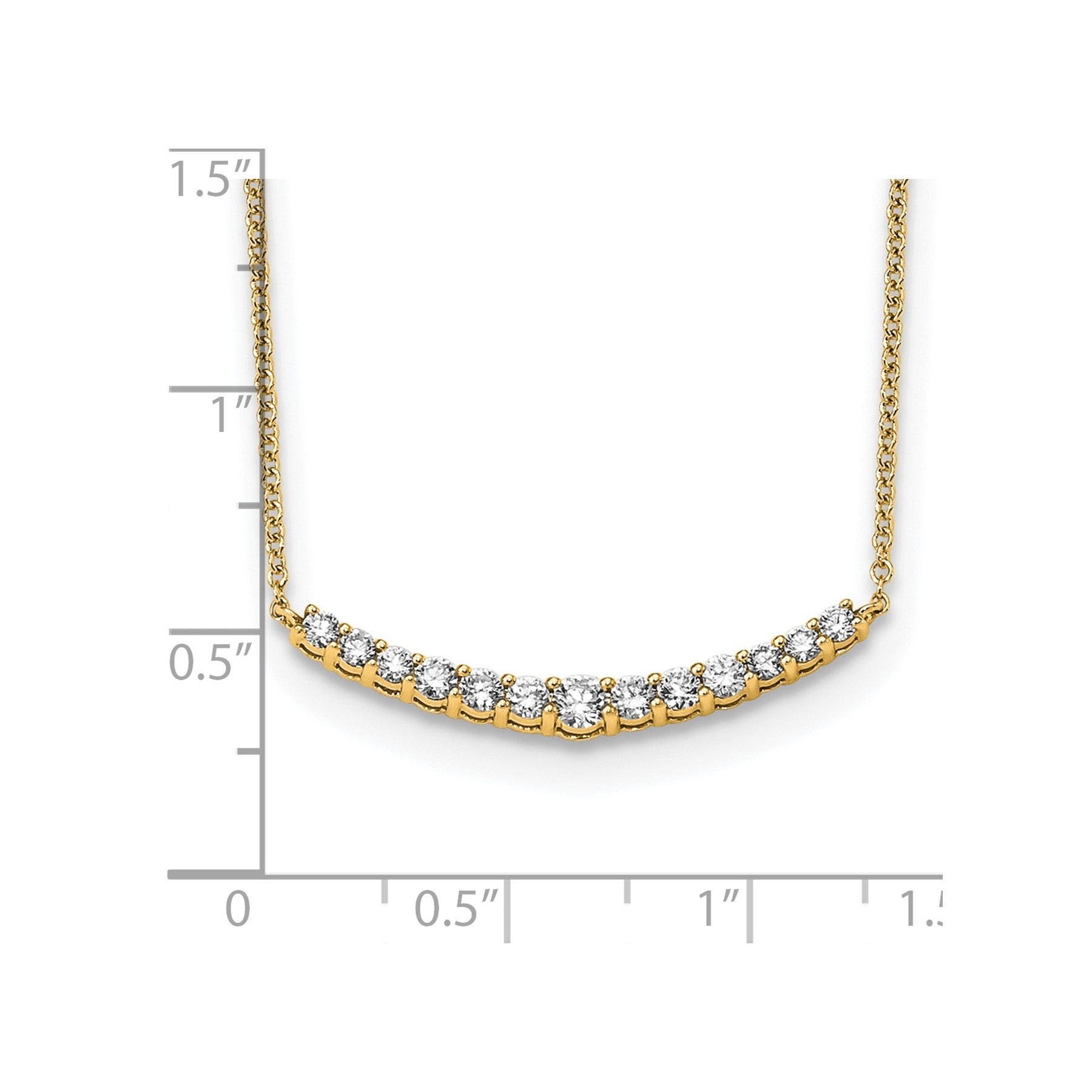 Lab Grown Diamond Complete Bar Gold Necklace 1/2 ctw