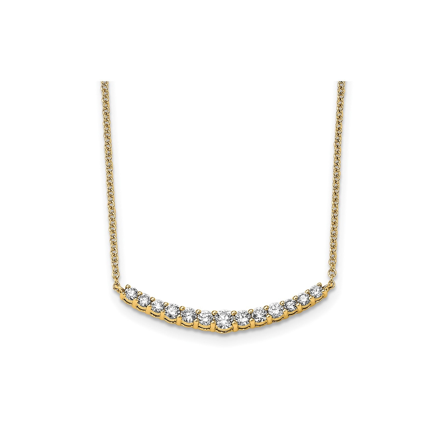 Lab Grown Diamond Complete Bar Gold Necklace 1/2 ctw