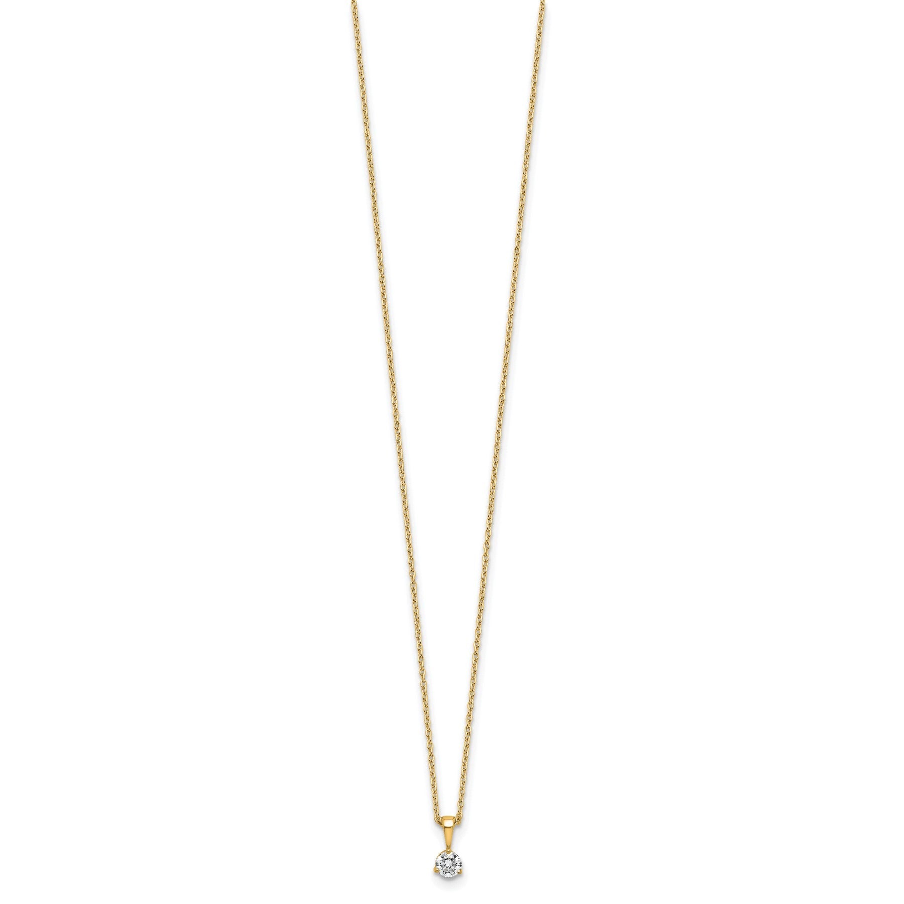 Lab Grown Diamond  Gold Solitaire Pendant Necklace